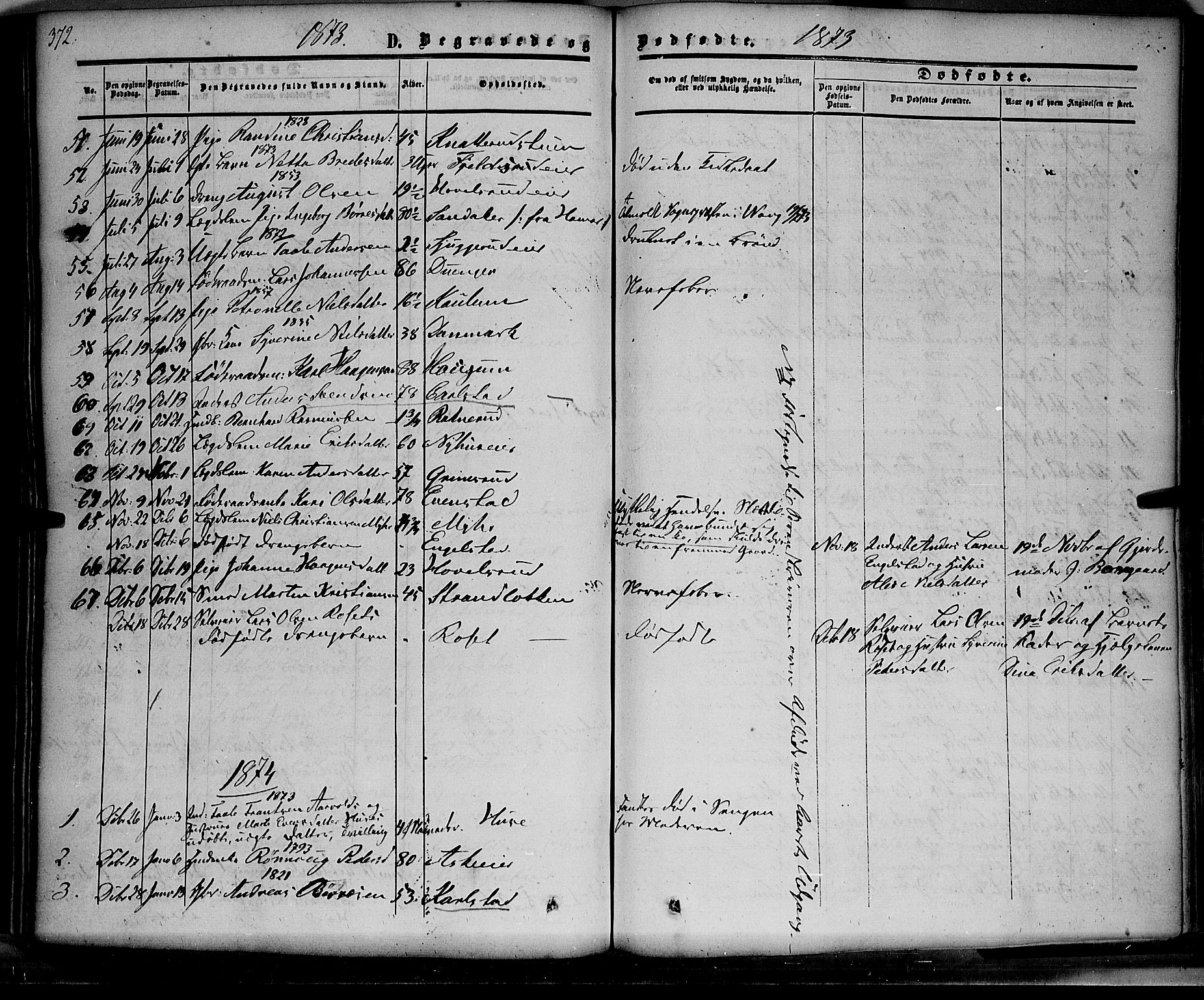 Nes prestekontor, Hedmark, SAH/PREST-020/K/Ka/L0004: Parish register (official) no. 4, 1852-1886, p. 372