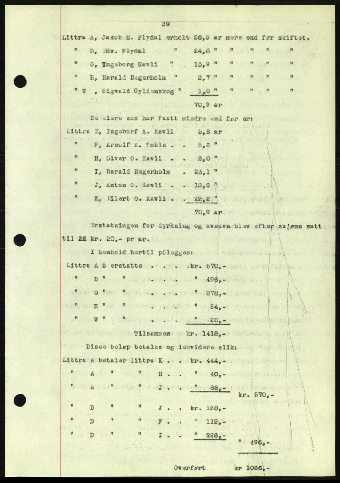 Romsdal sorenskriveri, AV/SAT-A-4149/1/2/2C: Mortgage book no. A13, 1942-1943, Diary no: : 27/1943