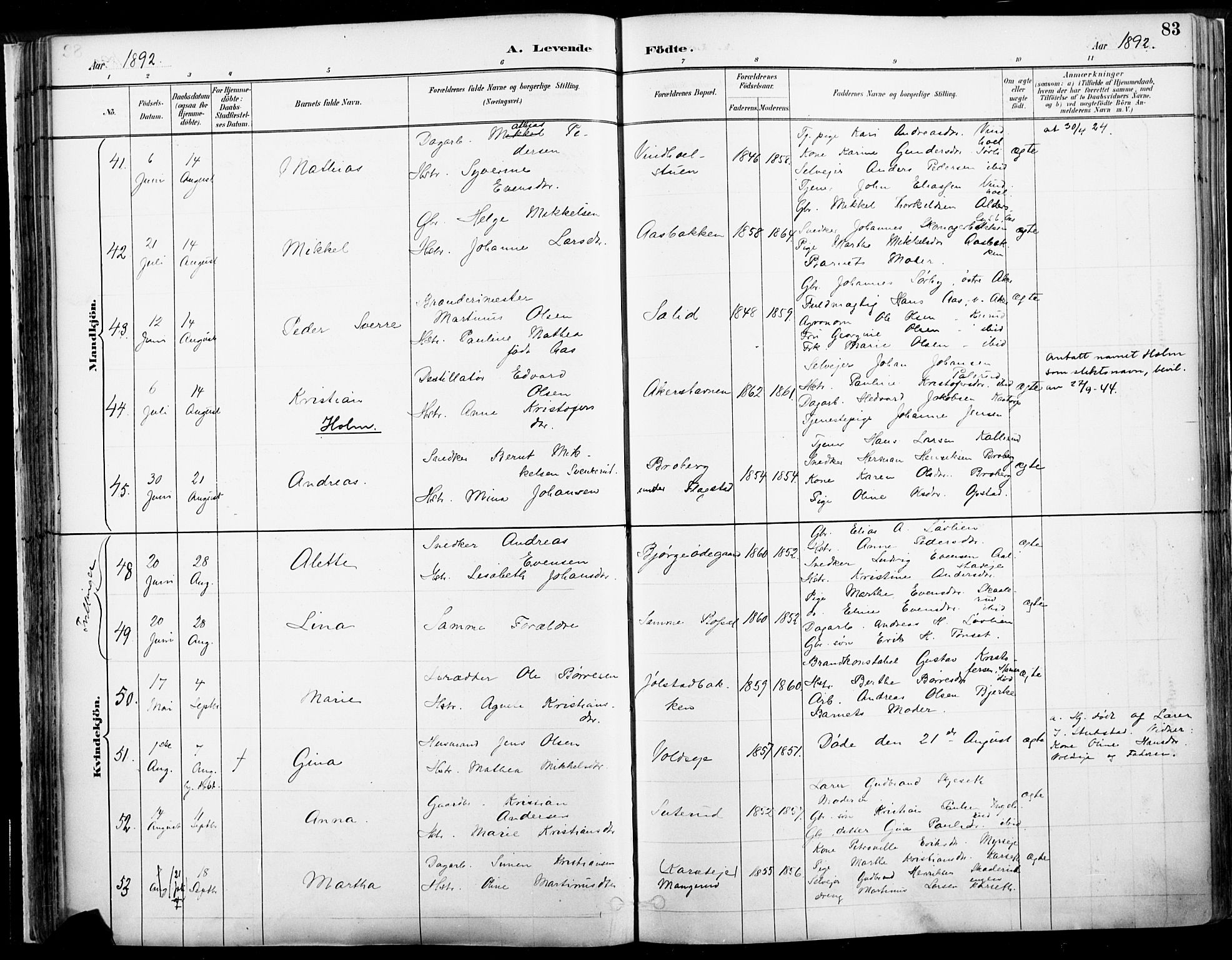 Vang prestekontor, Hedmark, AV/SAH-PREST-008/H/Ha/Haa/L0019A: Parish register (official) no. 19, 1886-1900, p. 83