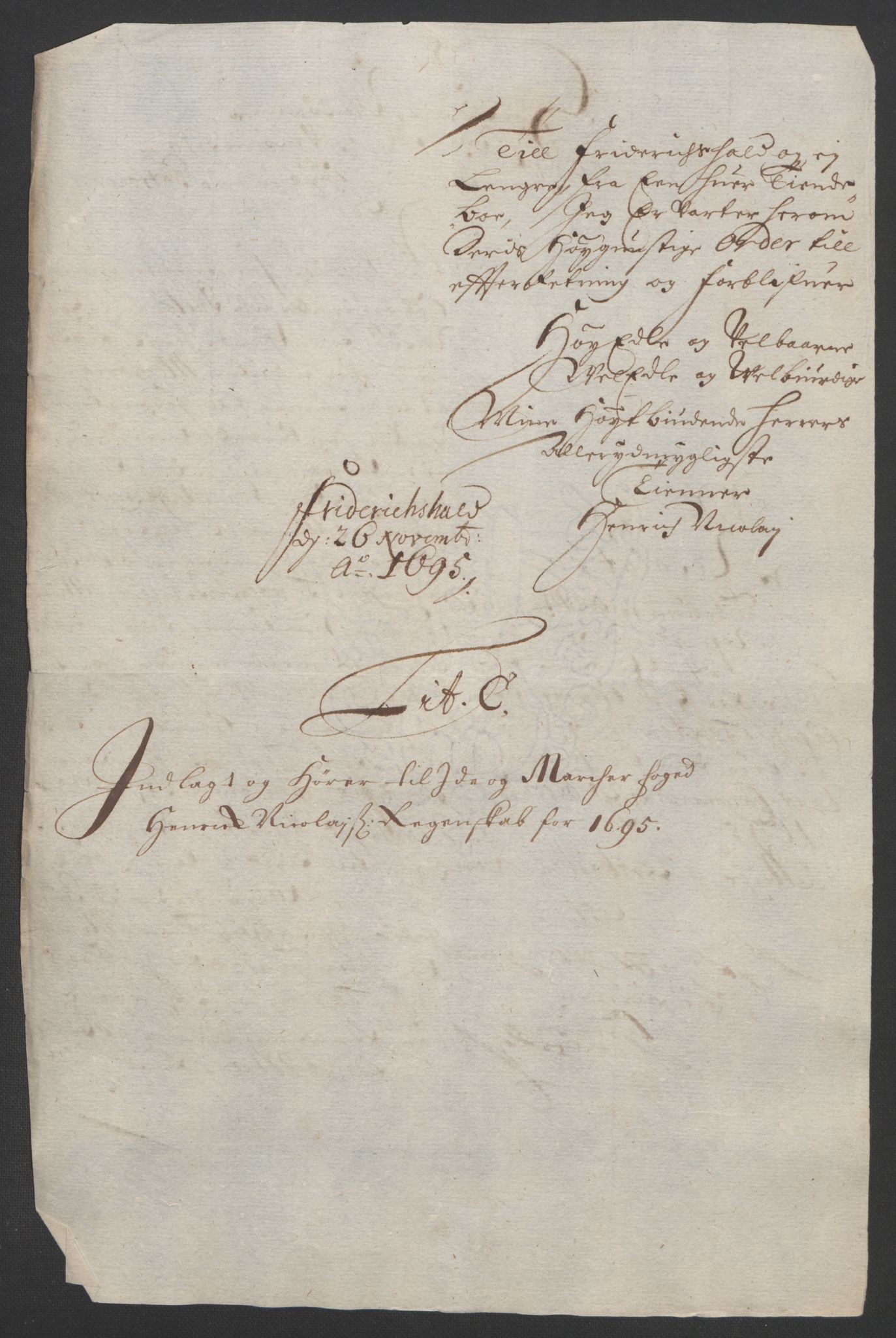 Rentekammeret inntil 1814, Reviderte regnskaper, Fogderegnskap, RA/EA-4092/R01/L0012: Fogderegnskap Idd og Marker, 1694-1695, p. 222