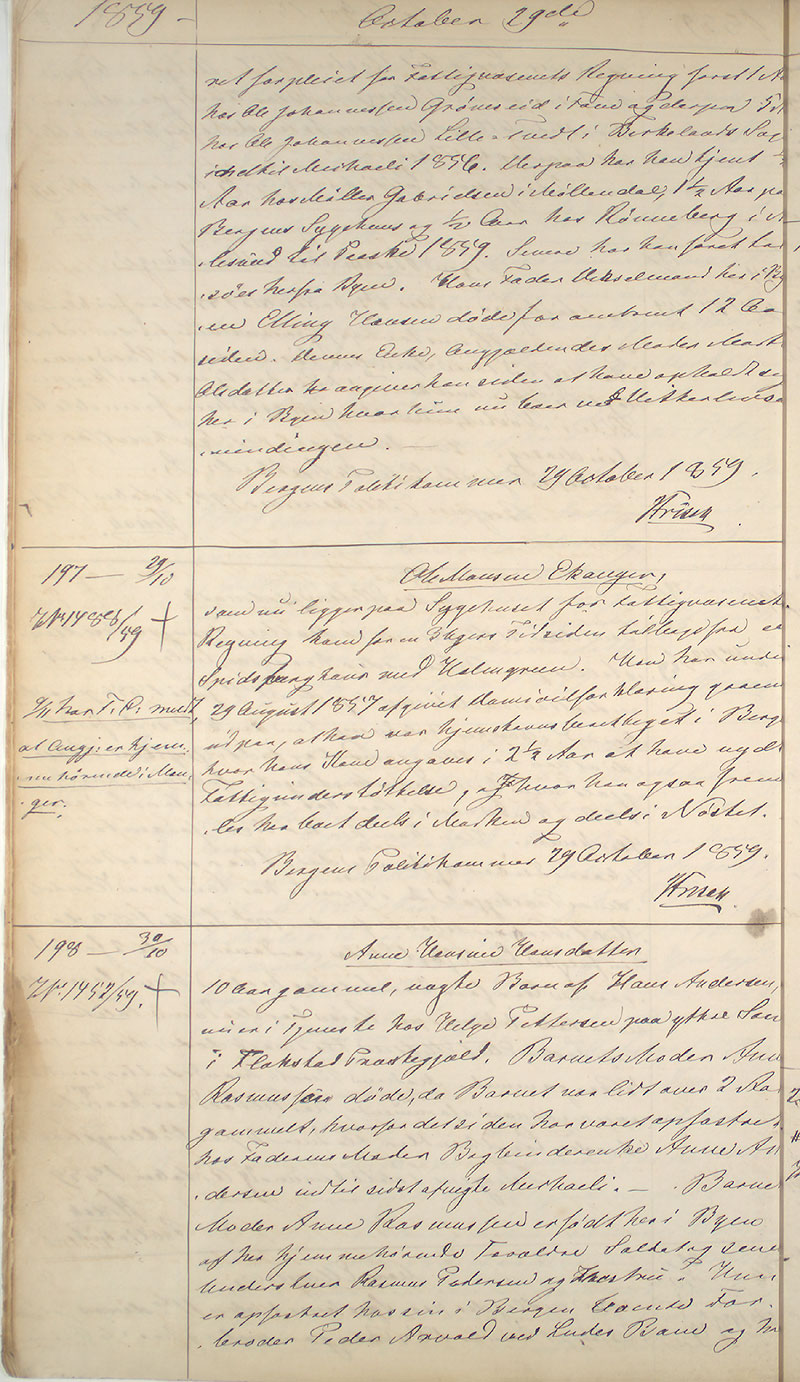 Bergen politikammer / politidistrikt, AV/SAB-A-60401/I/Ic, 1859-1863