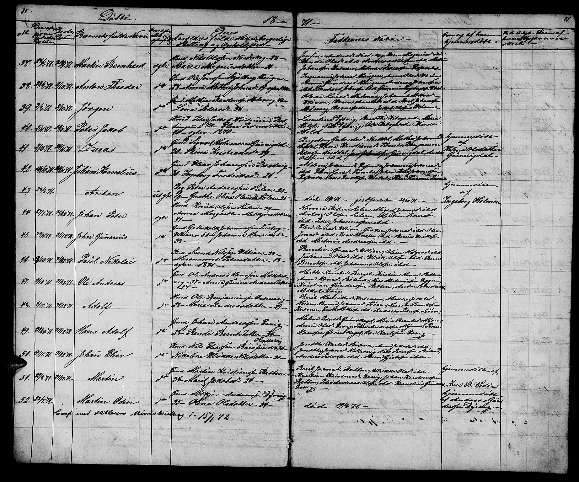 Ministerialprotokoller, klokkerbøker og fødselsregistre - Sør-Trøndelag, SAT/A-1456/640/L0583: Parish register (copy) no. 640C01, 1866-1877, p. 30-31