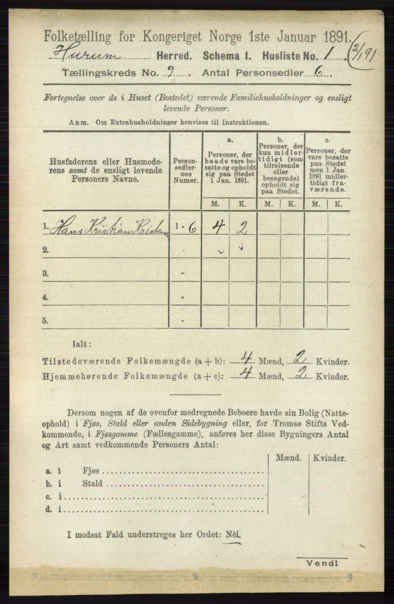 RA, 1891 census for 0628 Hurum, 1891, p. 2728