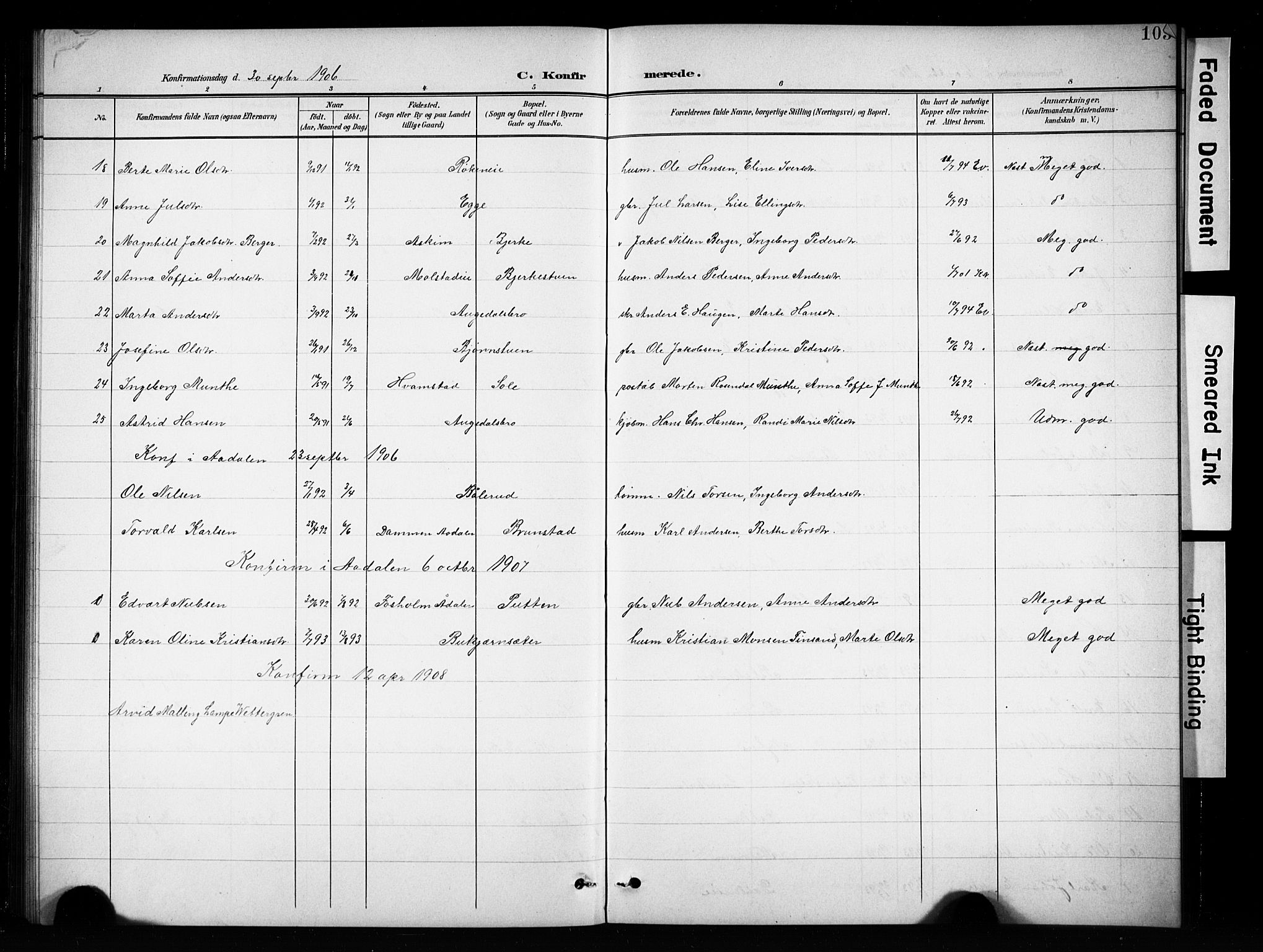 Brandbu prestekontor, SAH/PREST-114/H/Ha/Hab/L0005: Parish register (copy) no. 5, 1900-1913, p. 105
