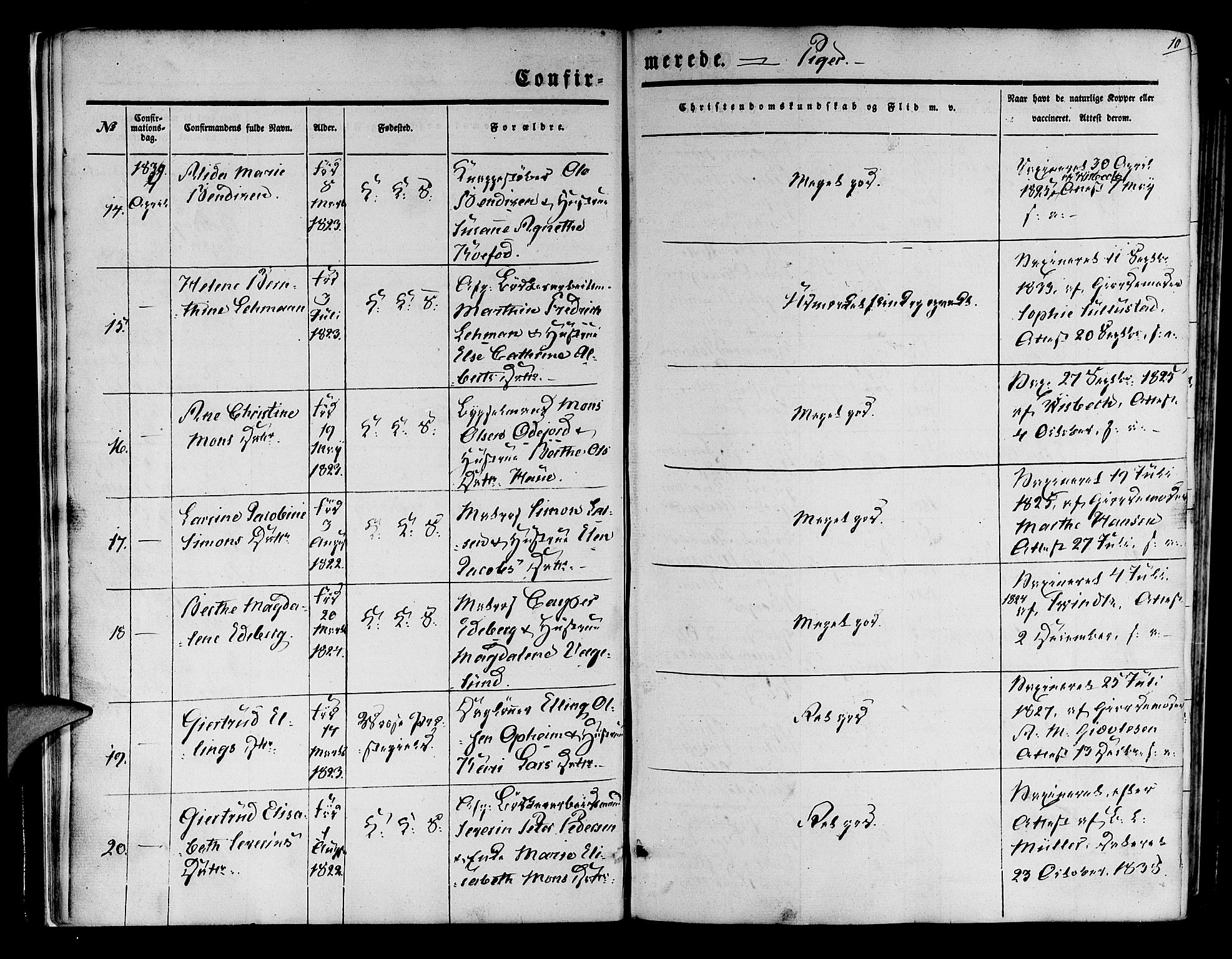 Korskirken sokneprestembete, SAB/A-76101/H/Hab: Parish register (copy) no. C 1, 1839-1868, p. 10
