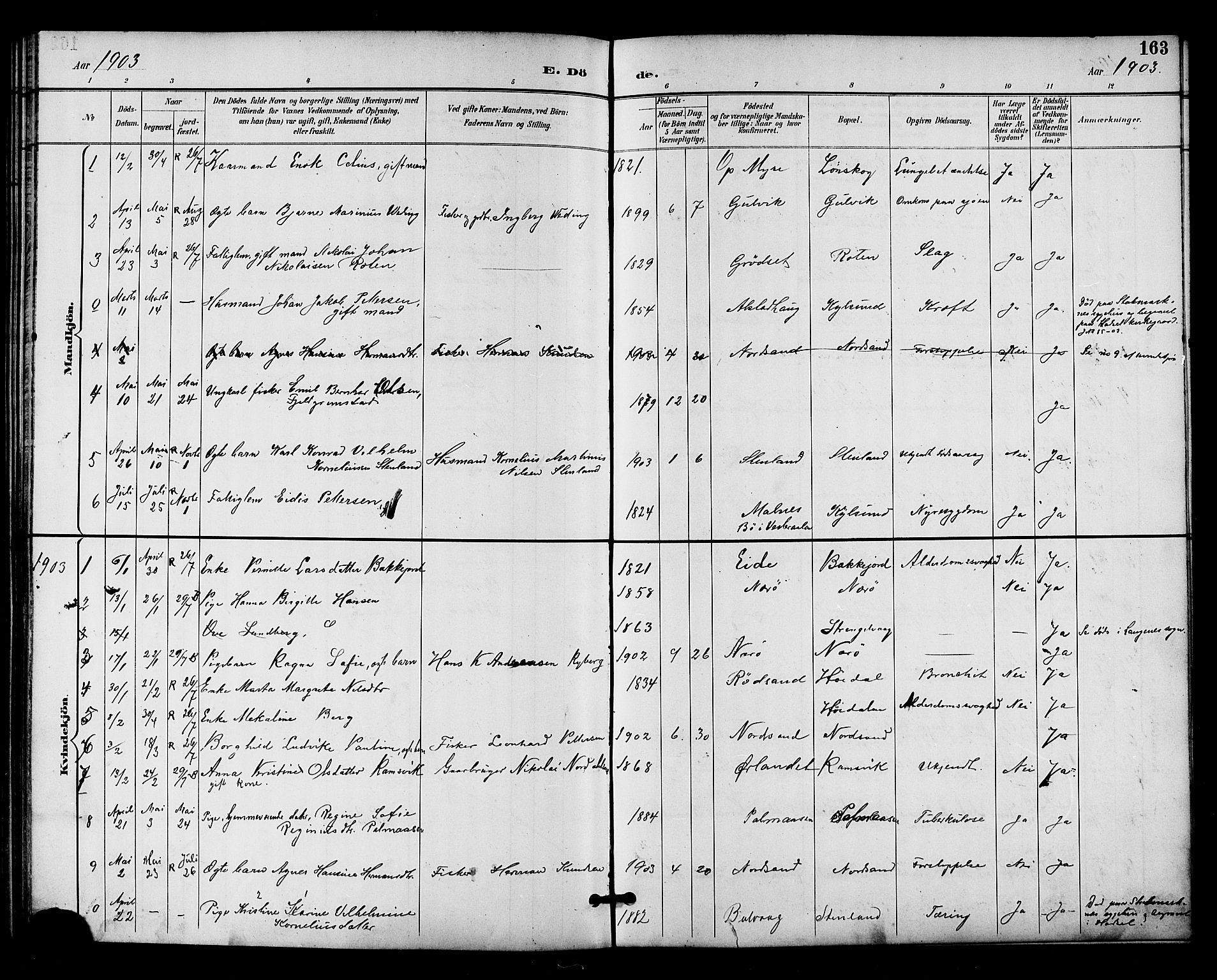 Ministerialprotokoller, klokkerbøker og fødselsregistre - Nordland, AV/SAT-A-1459/893/L1338: Parish register (official) no. 893A10, 1894-1903, p. 163