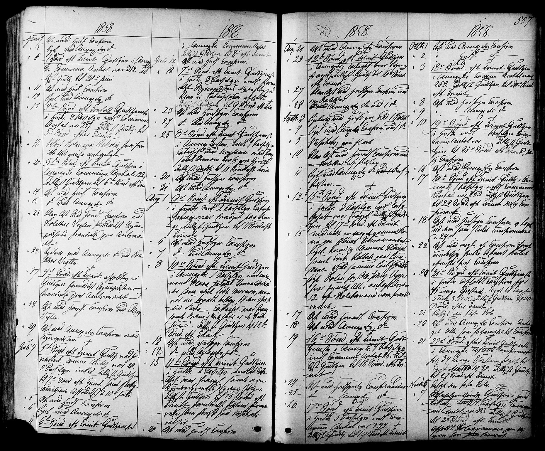 Ministerialprotokoller, klokkerbøker og fødselsregistre - Sør-Trøndelag, SAT/A-1456/665/L0772: Parish register (official) no. 665A07, 1856-1878, p. 557