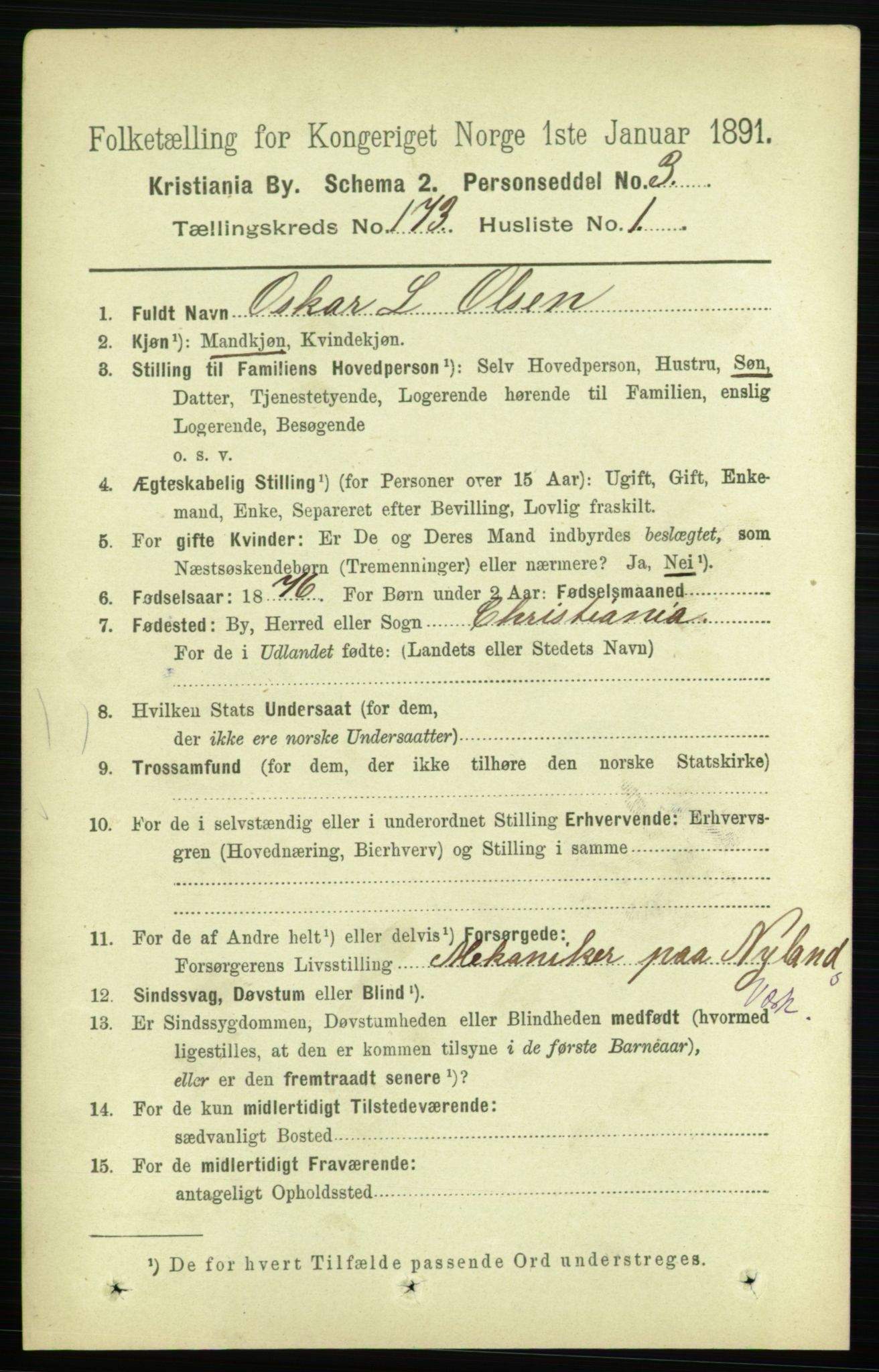 RA, 1891 census for 0301 Kristiania, 1891, p. 102794