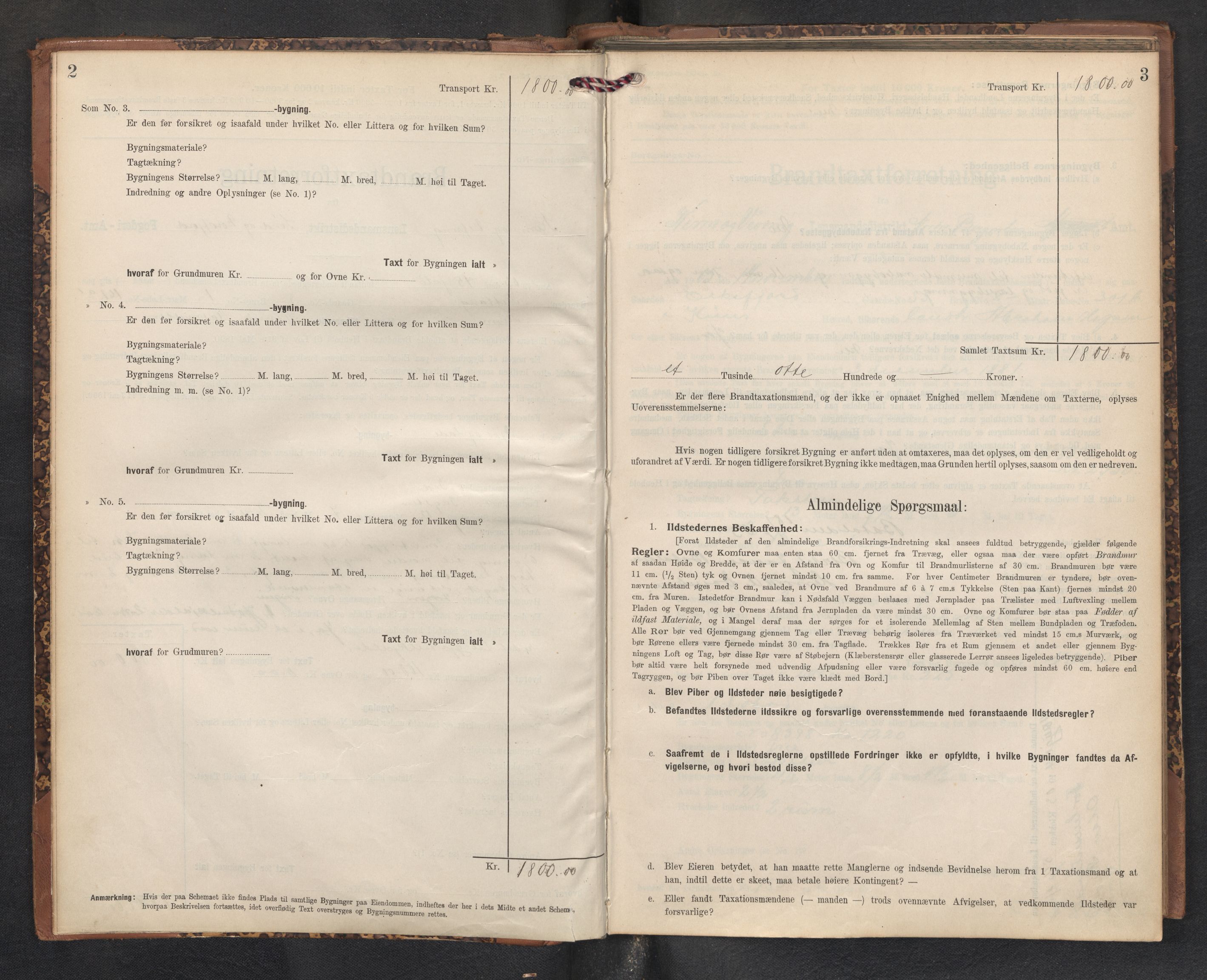 Lensmannen i Kinn, AV/SAB-A-28801/0012/L0005: Branntakstprotokoll, skjematakst, 1903-1938, p. 2-3