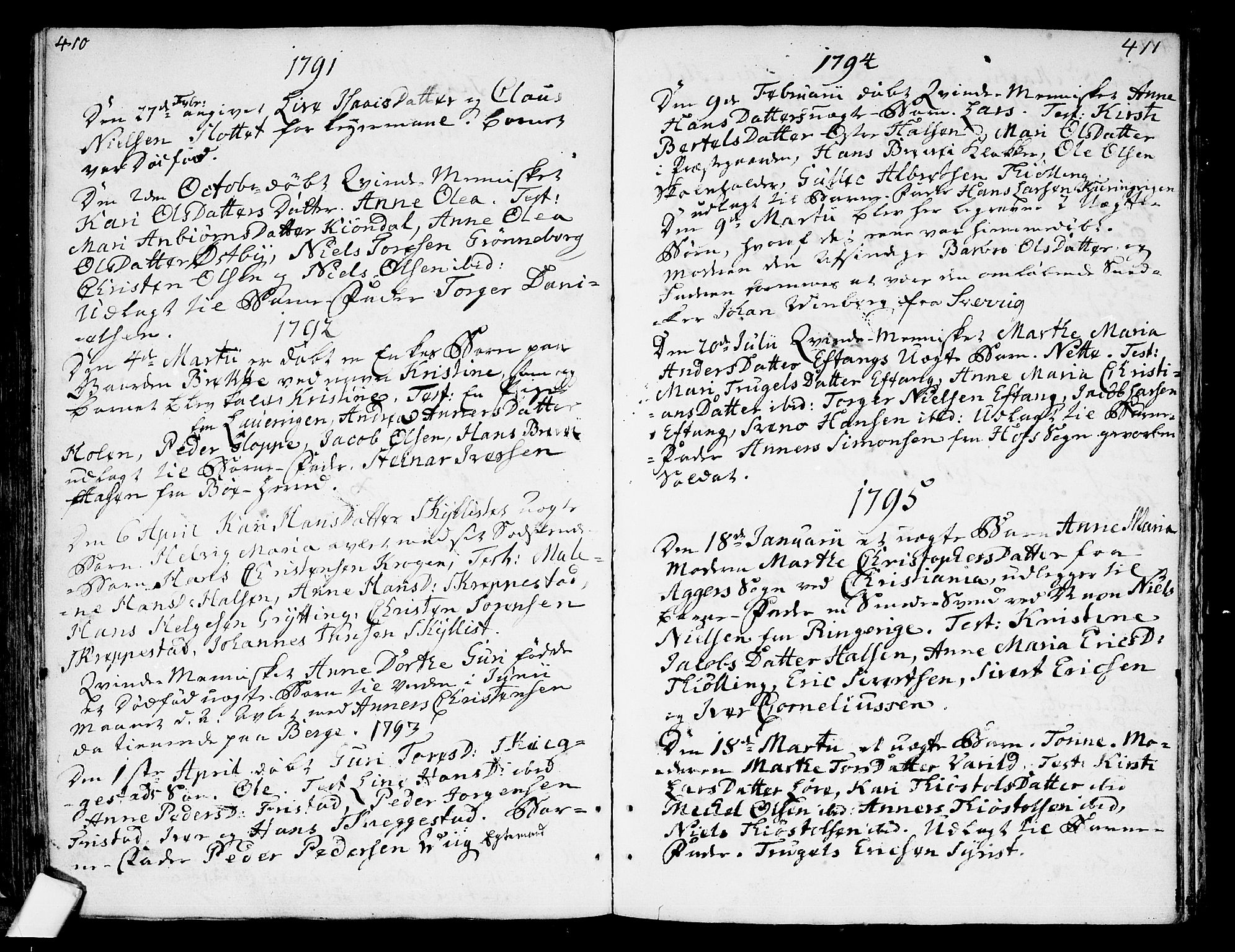 Tjølling kirkebøker, SAKO/A-60/F/Fa/L0004: Parish register (official) no. 4, 1779-1817, p. 410-411