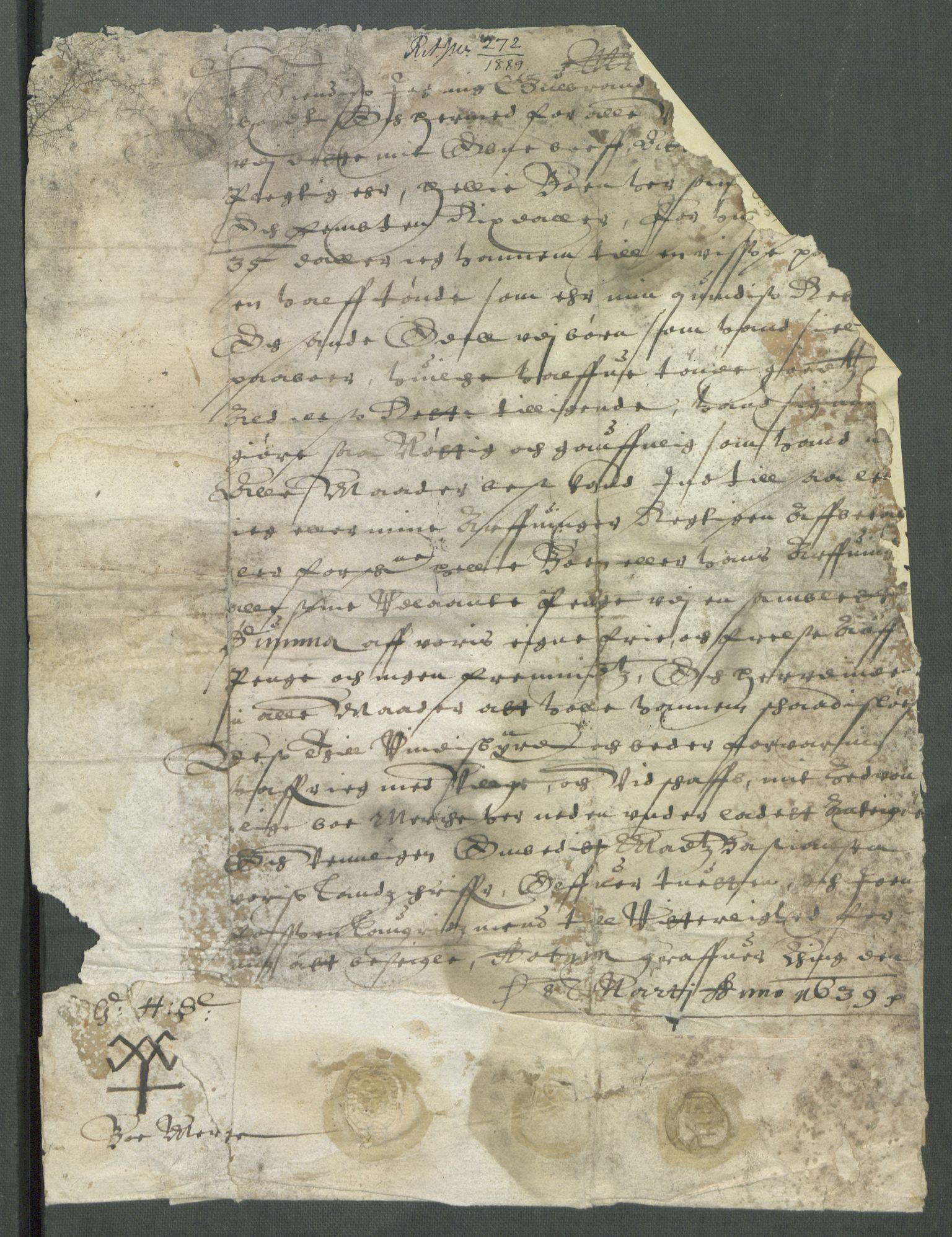 Riksarkivets diplomsamling, RA/EA-5965/F02/L0152: Dokumenter, 1639, p. 16