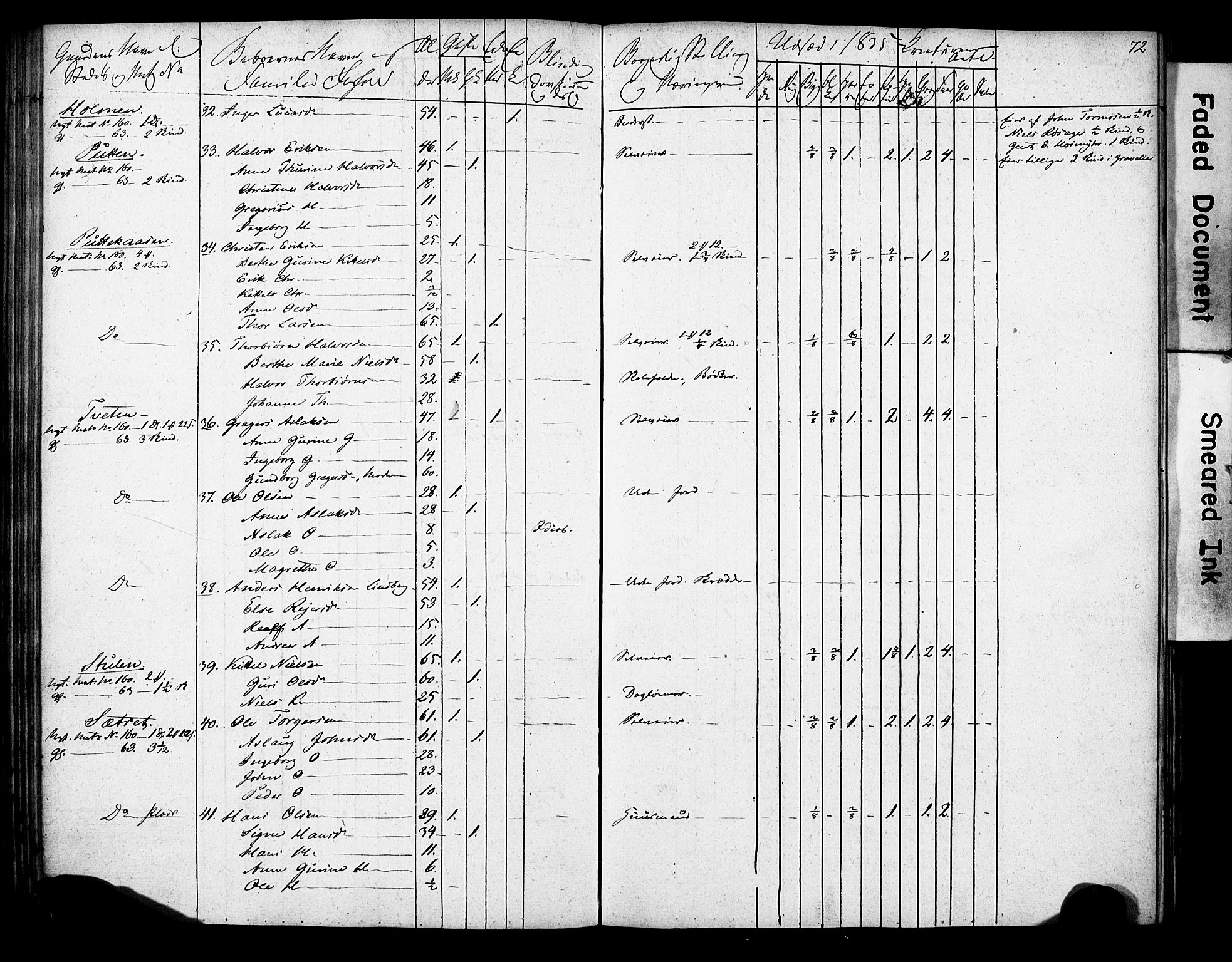 , 1835 Census for Gjerpen parish, 1835, p. 72