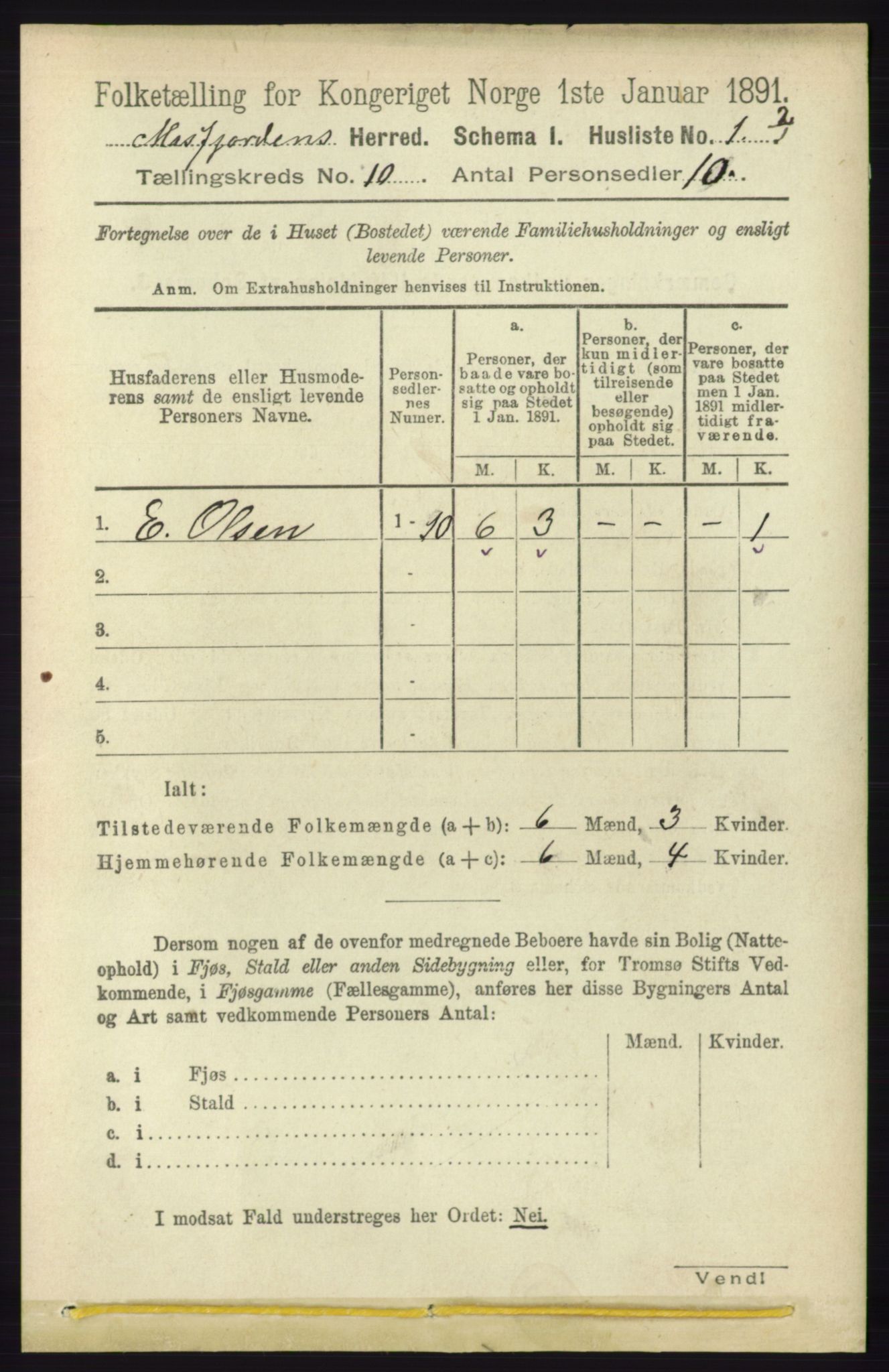 RA, 1891 census for 1266 Masfjorden, 1891, p. 1971