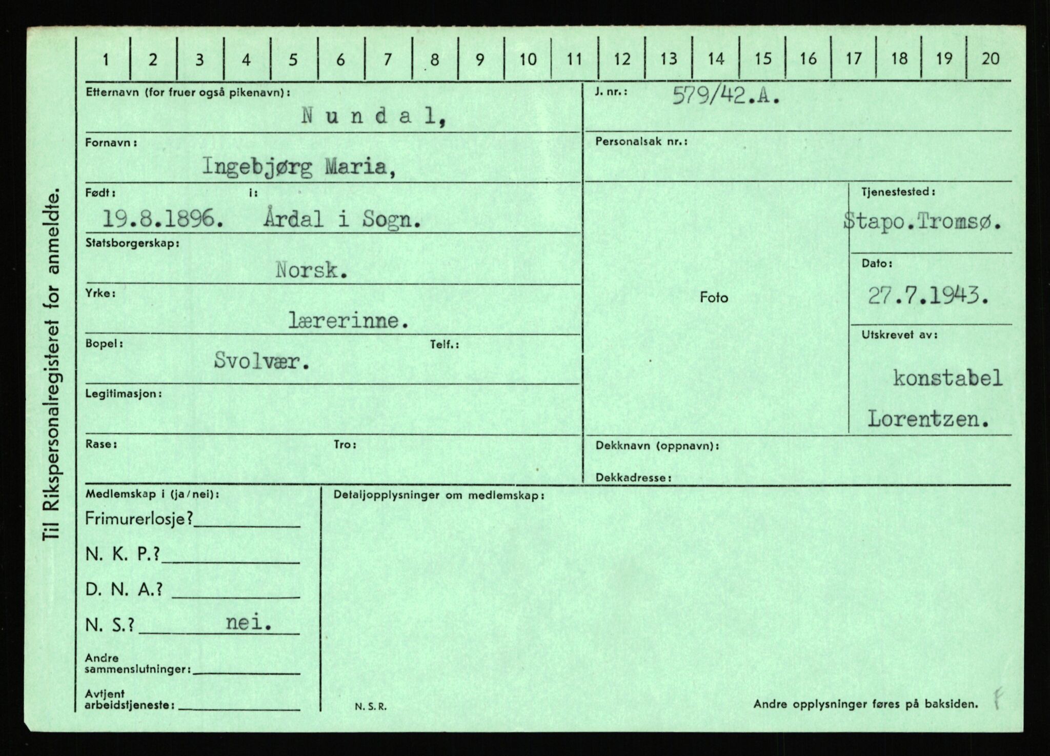 Statspolitiet - Hovedkontoret / Osloavdelingen, AV/RA-S-1329/C/Ca/L0011: Molberg - Nøstvold, 1943-1945, p. 4416