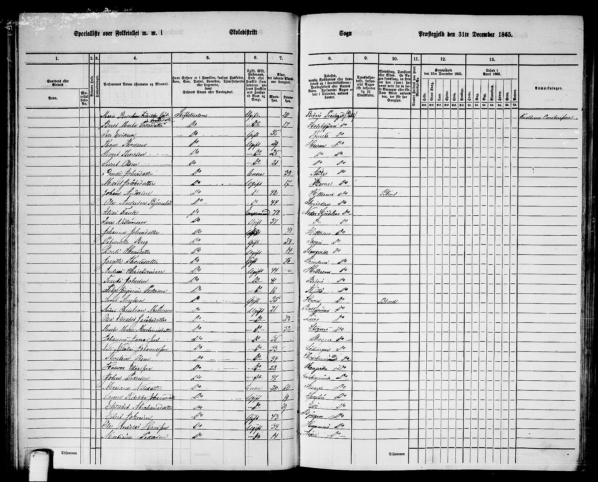 RA, 1865 census for Strinda, 1865, p. 95