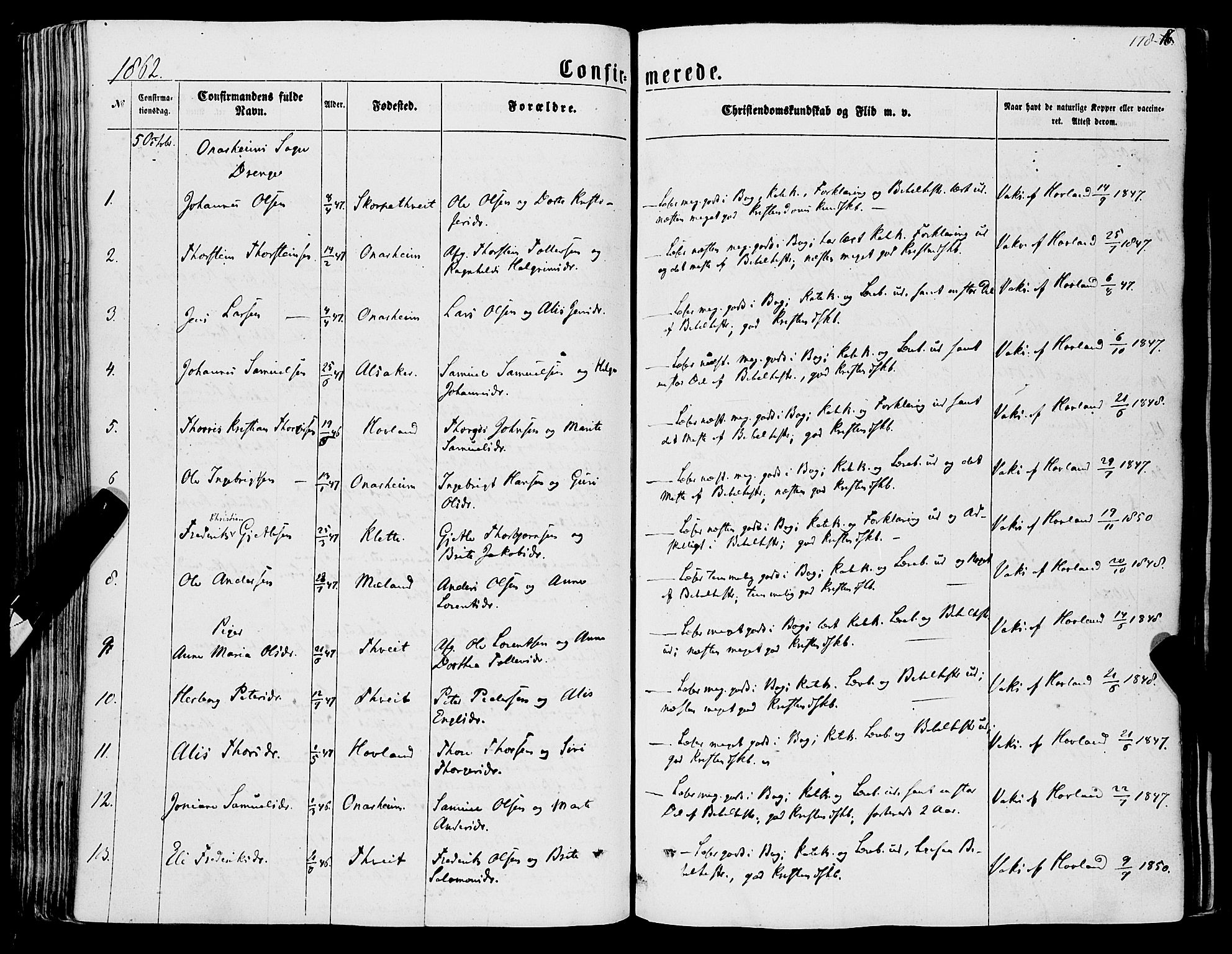 Tysnes sokneprestembete, SAB/A-78601/H/Haa: Parish register (official) no. A 11, 1860-1871, p. 178
