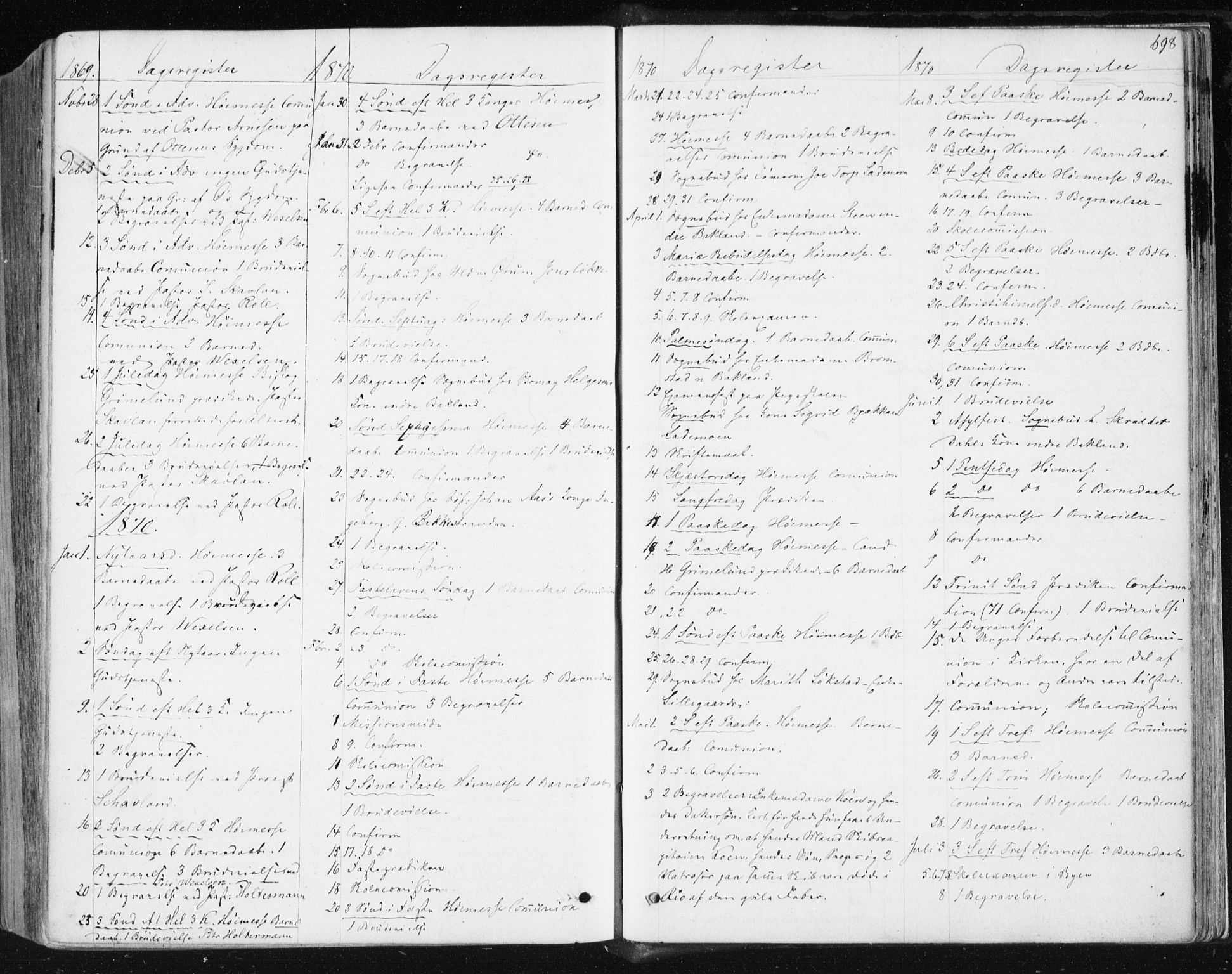 Ministerialprotokoller, klokkerbøker og fødselsregistre - Sør-Trøndelag, SAT/A-1456/604/L0186: Parish register (official) no. 604A07, 1866-1877, p. 698