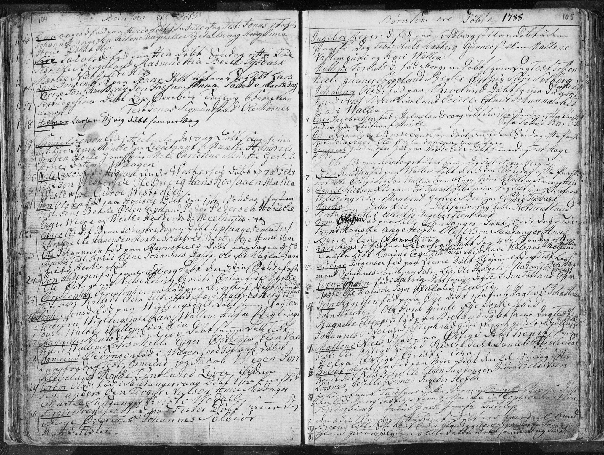 Hjelmeland sokneprestkontor, SAST/A-101843/01/IV/L0001: Parish register (official) no. A 1, 1760-1799, p. 104-105