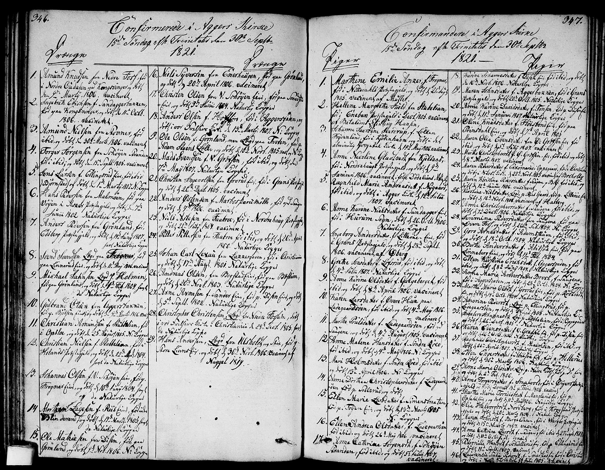 Aker prestekontor kirkebøker, AV/SAO-A-10861/G/L0004: Parish register (copy) no. 4, 1819-1829, p. 346-347