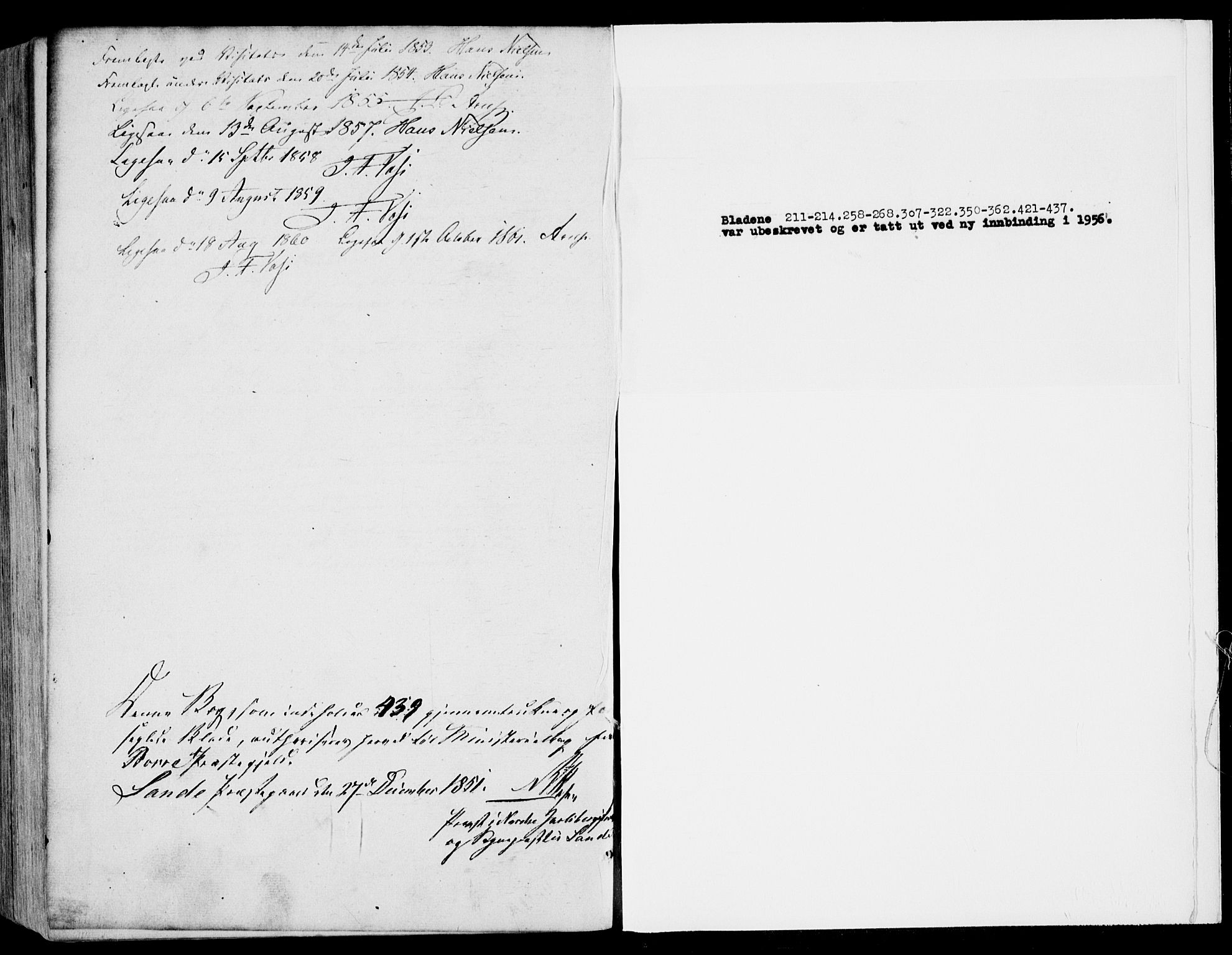 Borre kirkebøker, SAKO/A-338/F/Fa/L0006: Parish register (official) no. I 6, 1852-1862