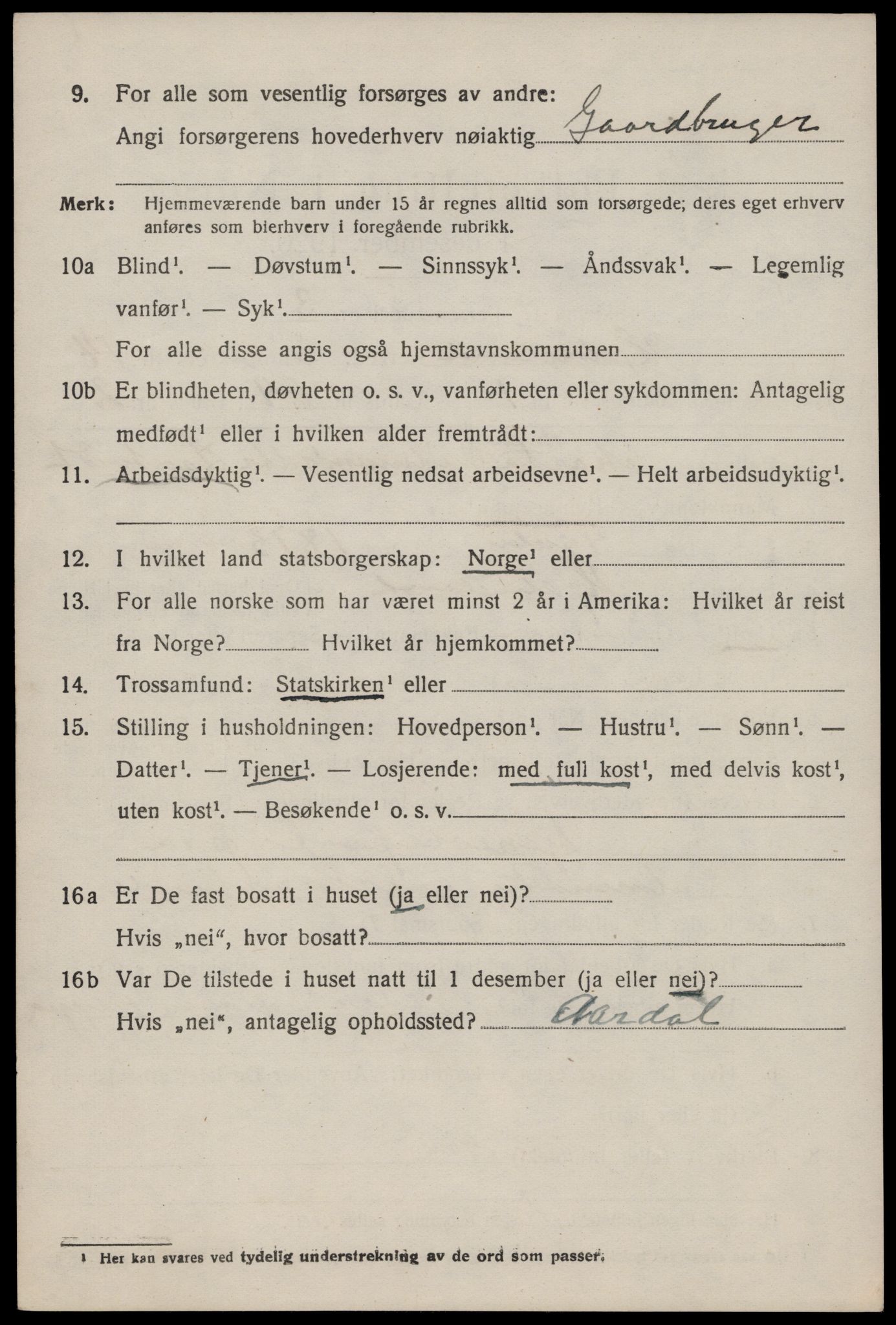 SAST, 1920 census for Hjelmeland, 1920, p. 4424