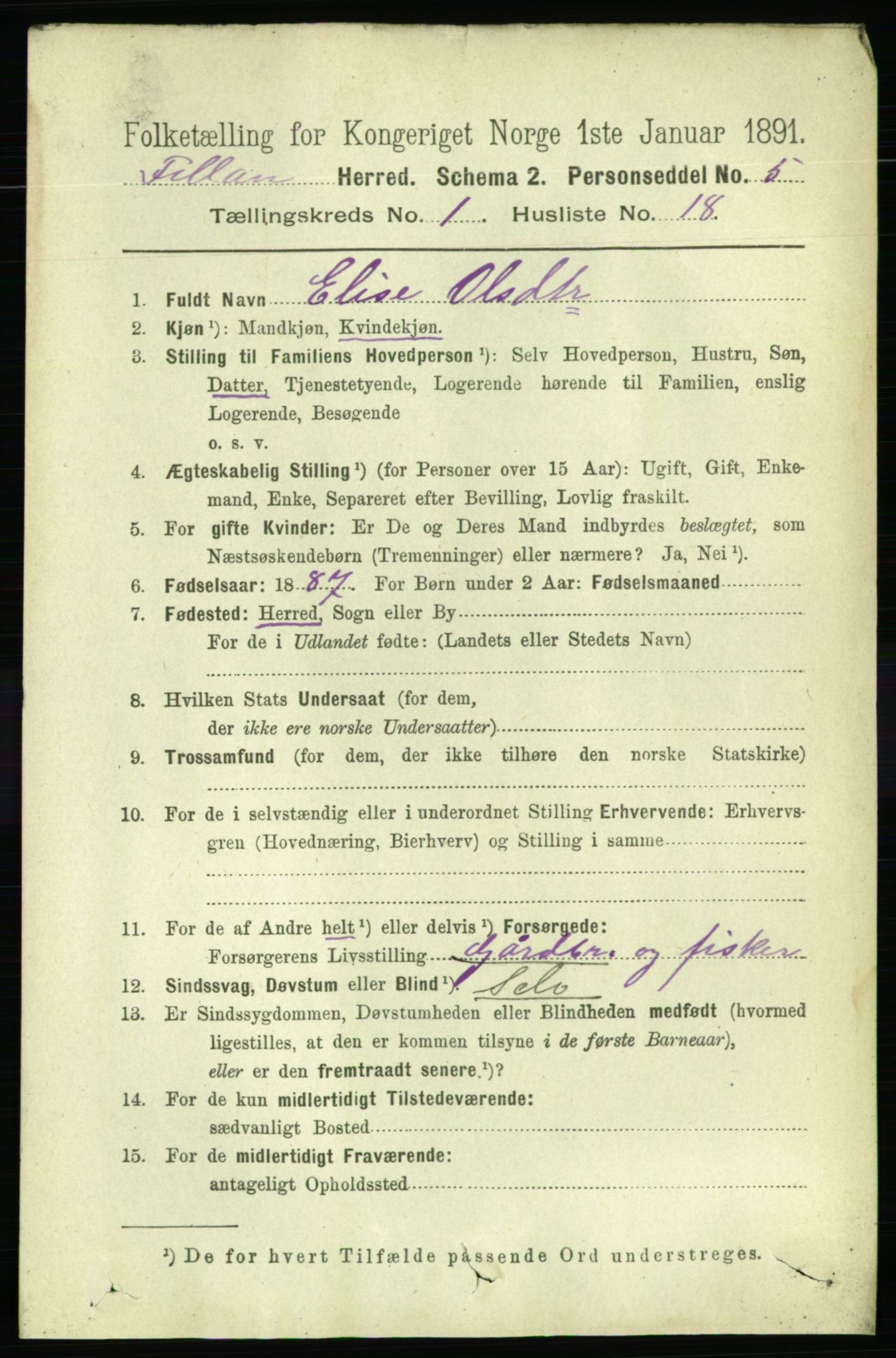 RA, 1891 census for 1616 Fillan, 1891, p. 176