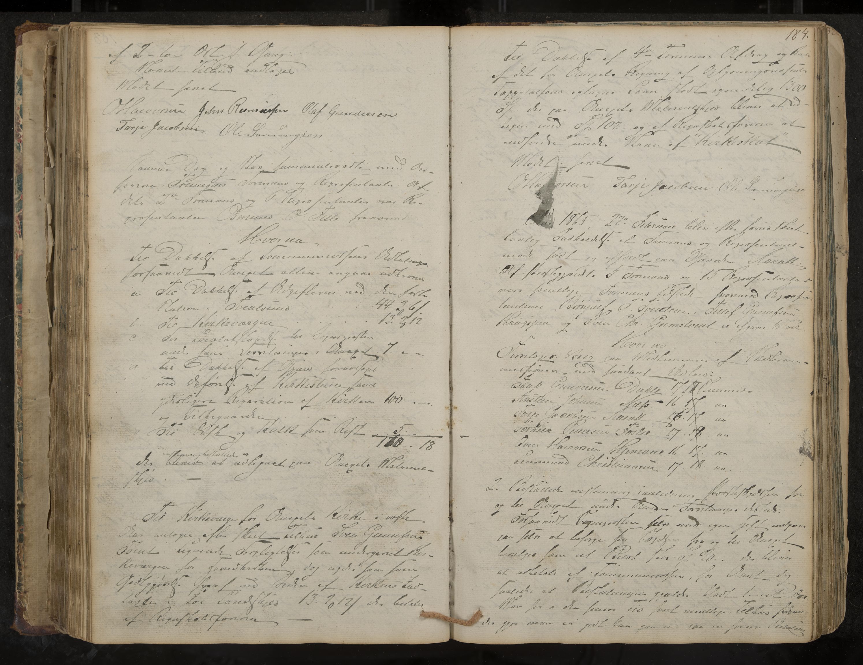 Nissedal formannskap og sentraladministrasjon, IKAK/0830021-1/A/L0001: Møtebok, 1838-1870, p. 184