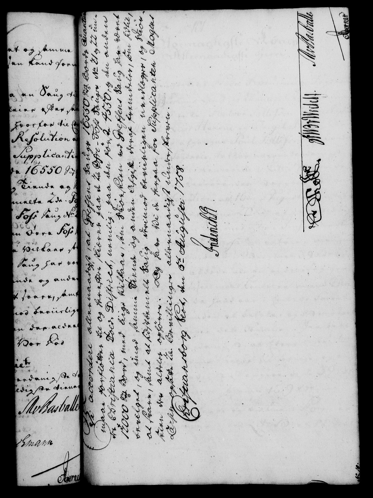 Rentekammeret, Kammerkanselliet, RA/EA-3111/G/Gf/Gfa/L0040: Norsk relasjons- og resolusjonsprotokoll (merket RK 52.40), 1758, p. 545