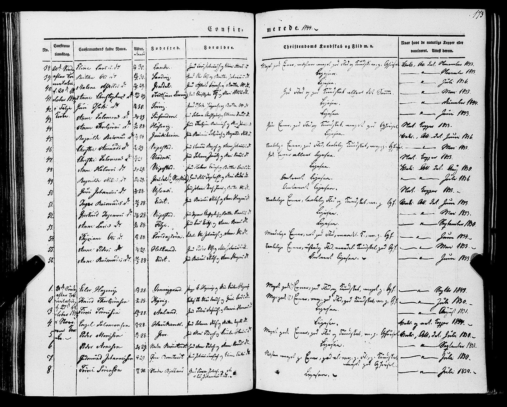 Stord sokneprestembete, AV/SAB-A-78201/H/Haa: Parish register (official) no. A 7, 1841-1861, p. 173
