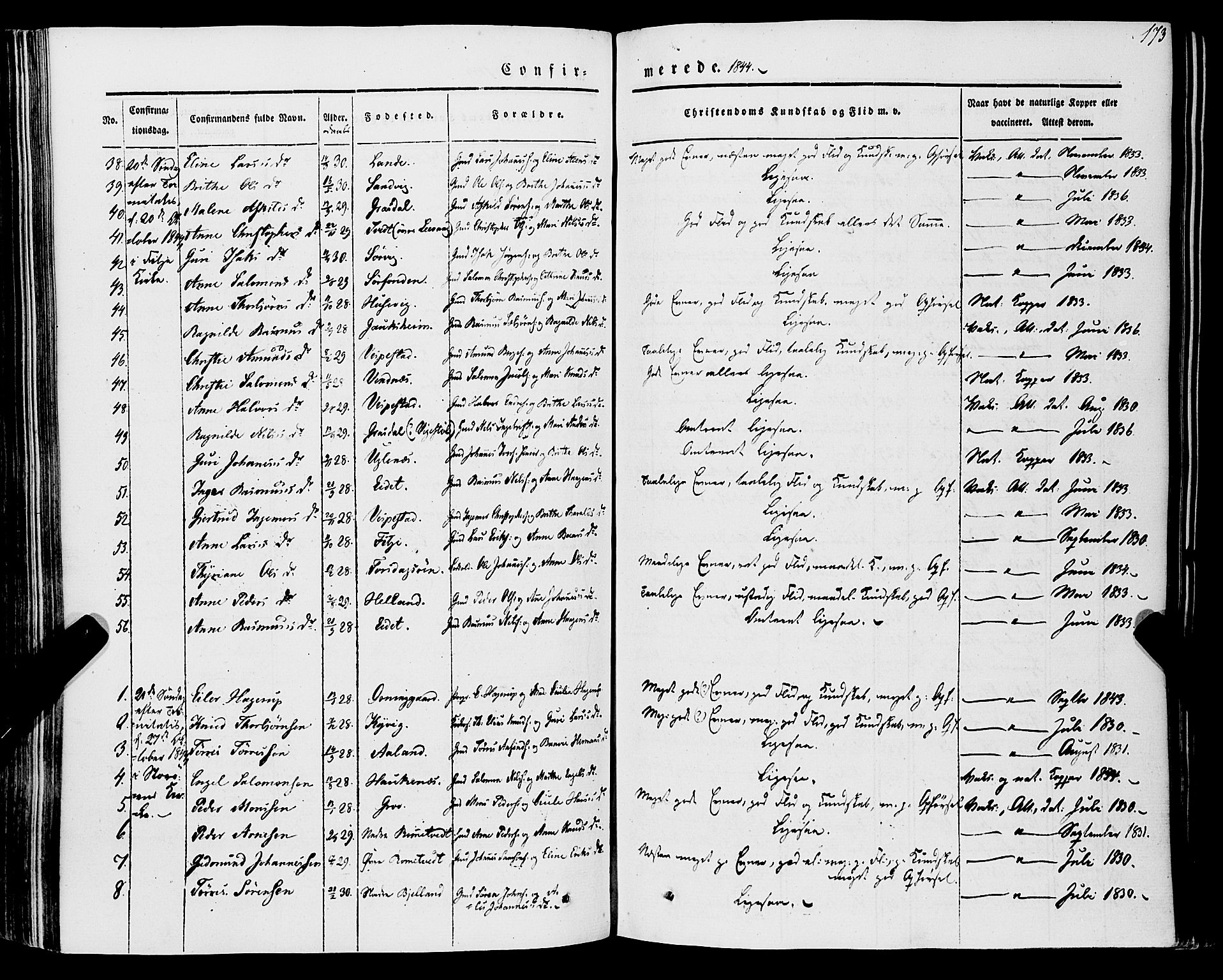 Stord sokneprestembete, AV/SAB-A-78201/H/Haa: Parish register (official) no. A 7, 1841-1861, p. 173