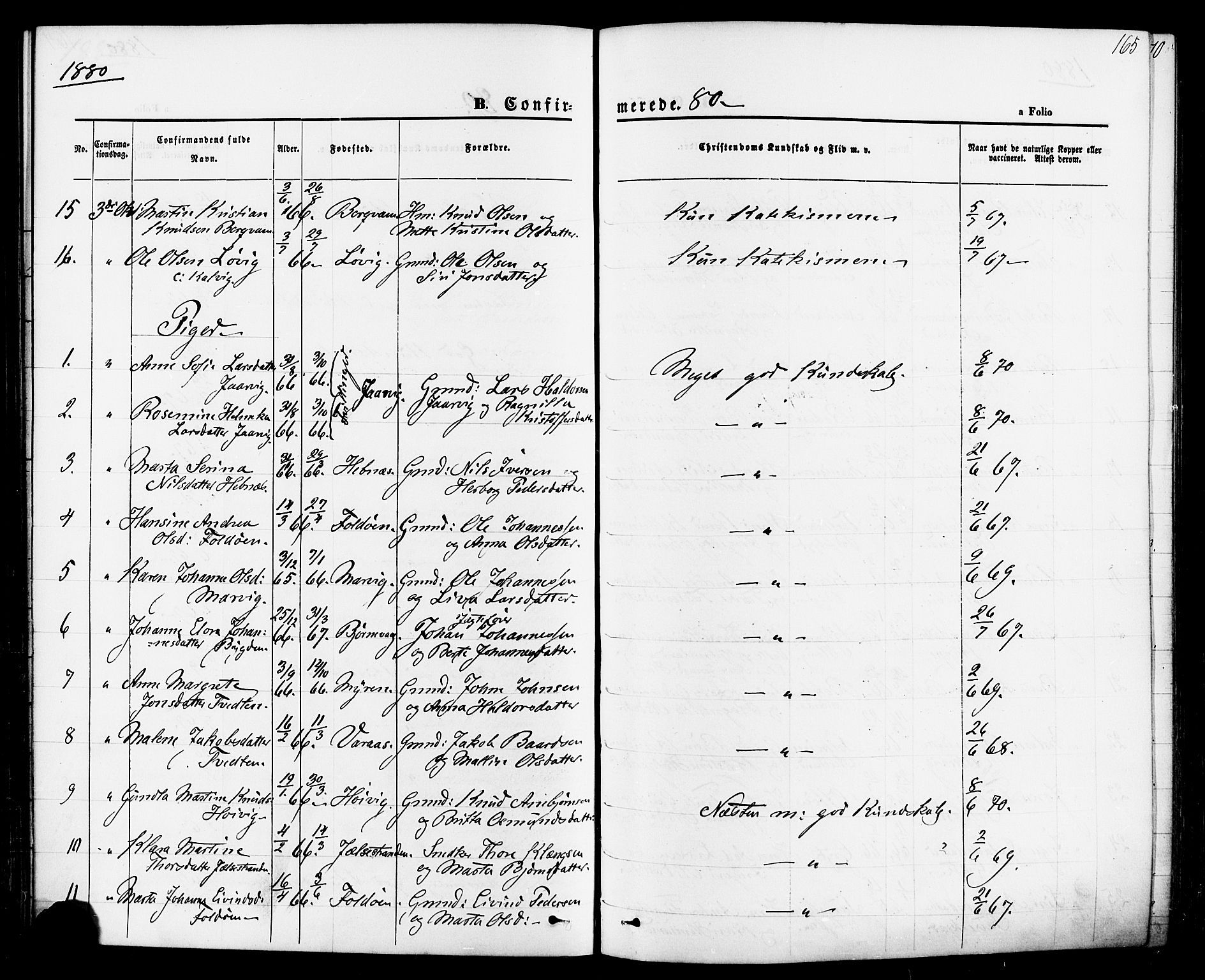 Jelsa sokneprestkontor, AV/SAST-A-101842/01/IV: Parish register (official) no. A 8, 1867-1883, p. 165