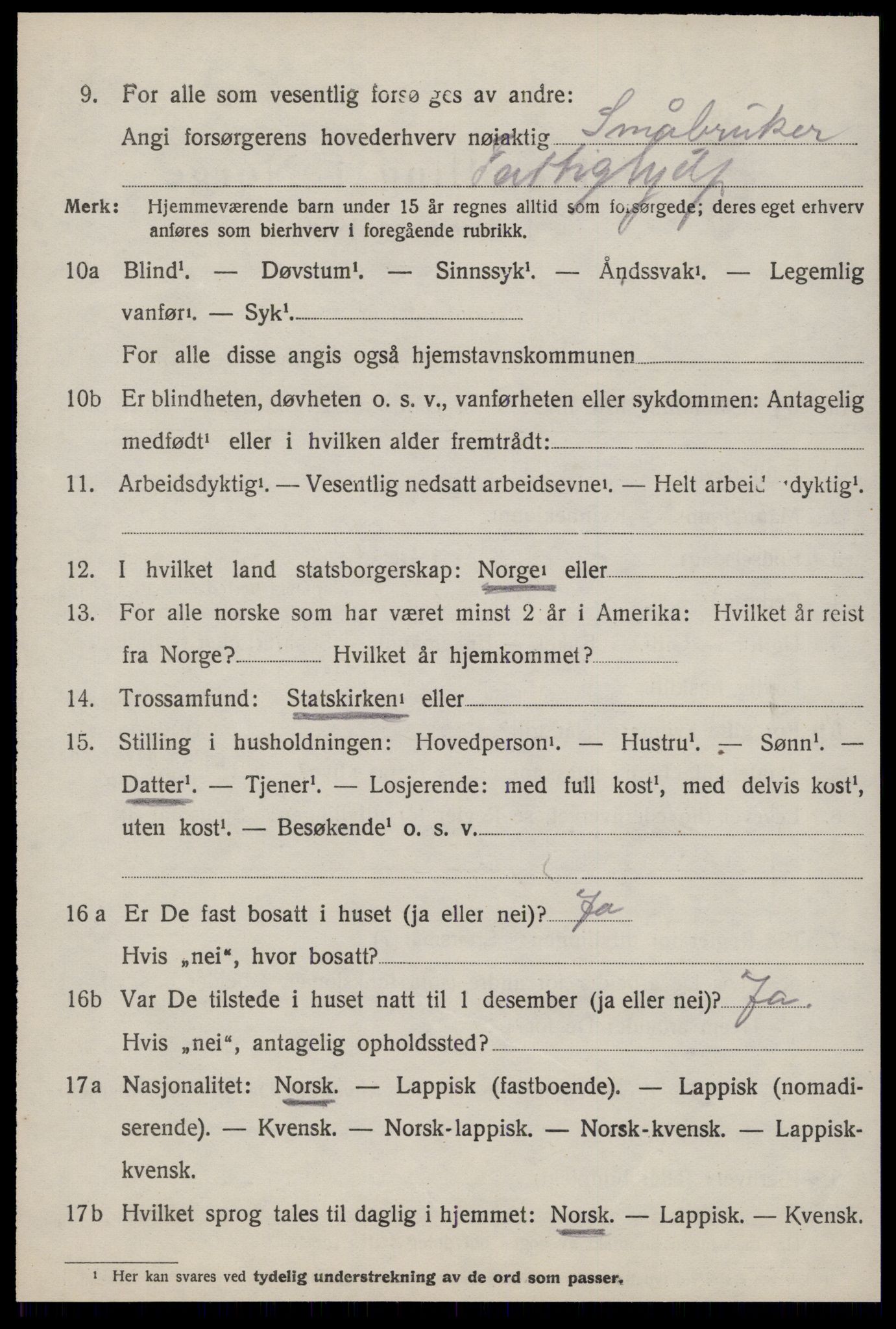 SAT, 1920 census for Ålen, 1920, p. 4071