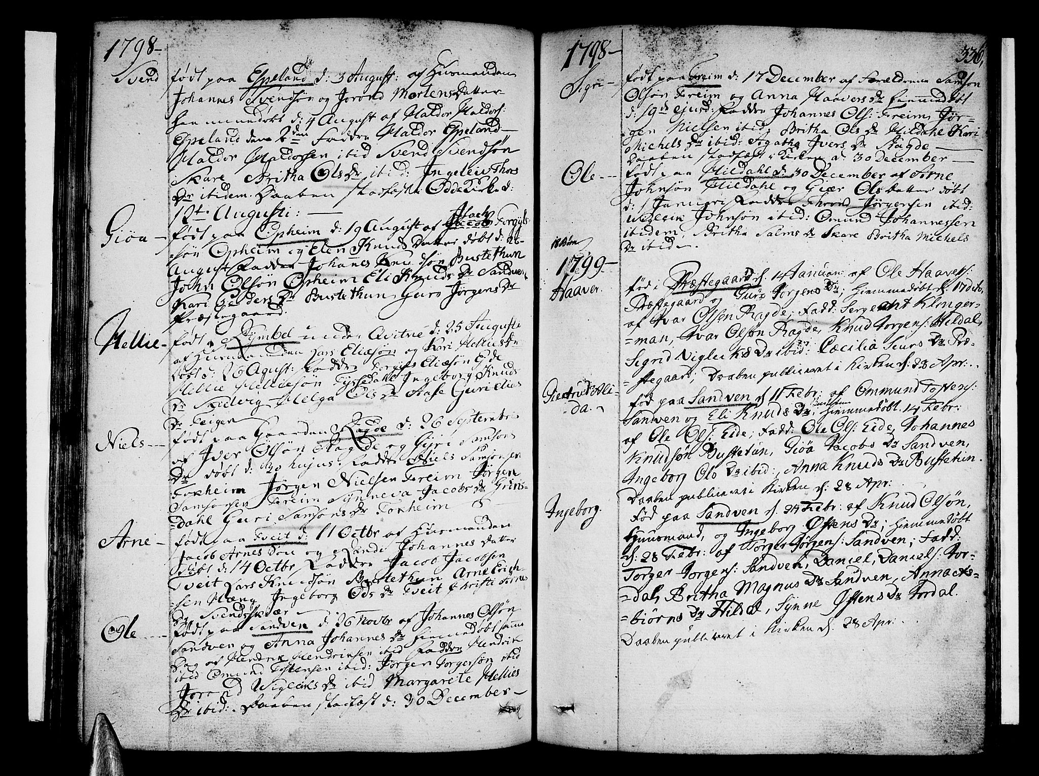 Ullensvang sokneprestembete, SAB/A-78701/H/Haa: Parish register (official) no. A 7 /3, 1788-1804, p. 335-336