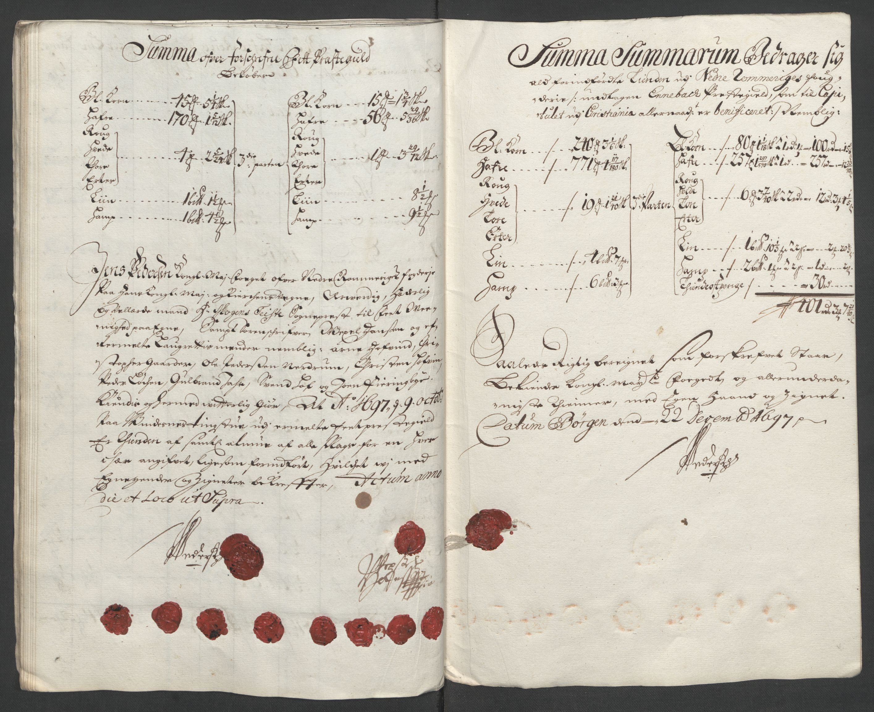 Rentekammeret inntil 1814, Reviderte regnskaper, Fogderegnskap, AV/RA-EA-4092/R11/L0580: Fogderegnskap Nedre Romerike, 1696-1697, p. 277