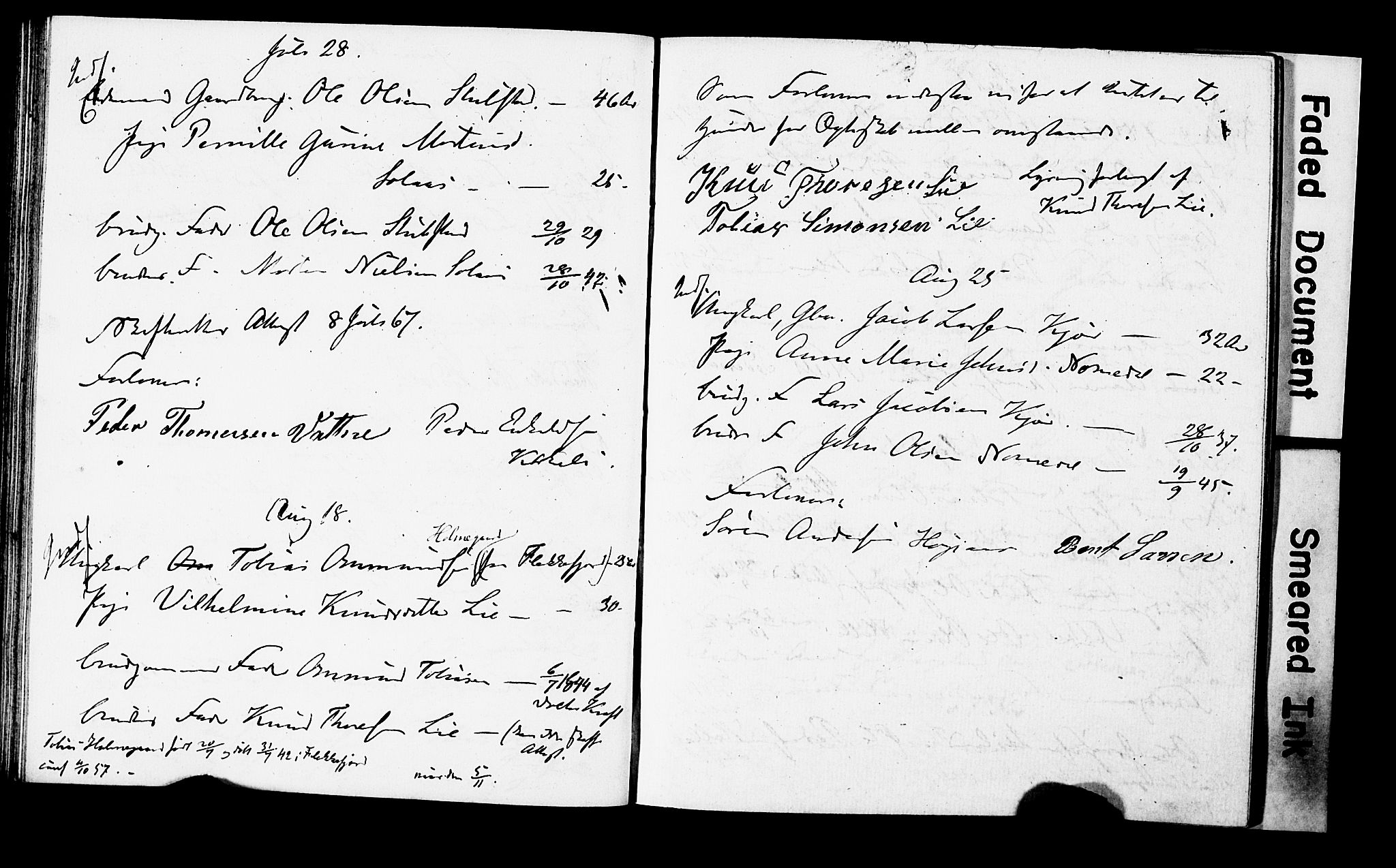 Holum sokneprestkontor, SAK/1111-0022/F/Fe/L0002: Banns register no. II 5 2, 1858-1875, p. 46