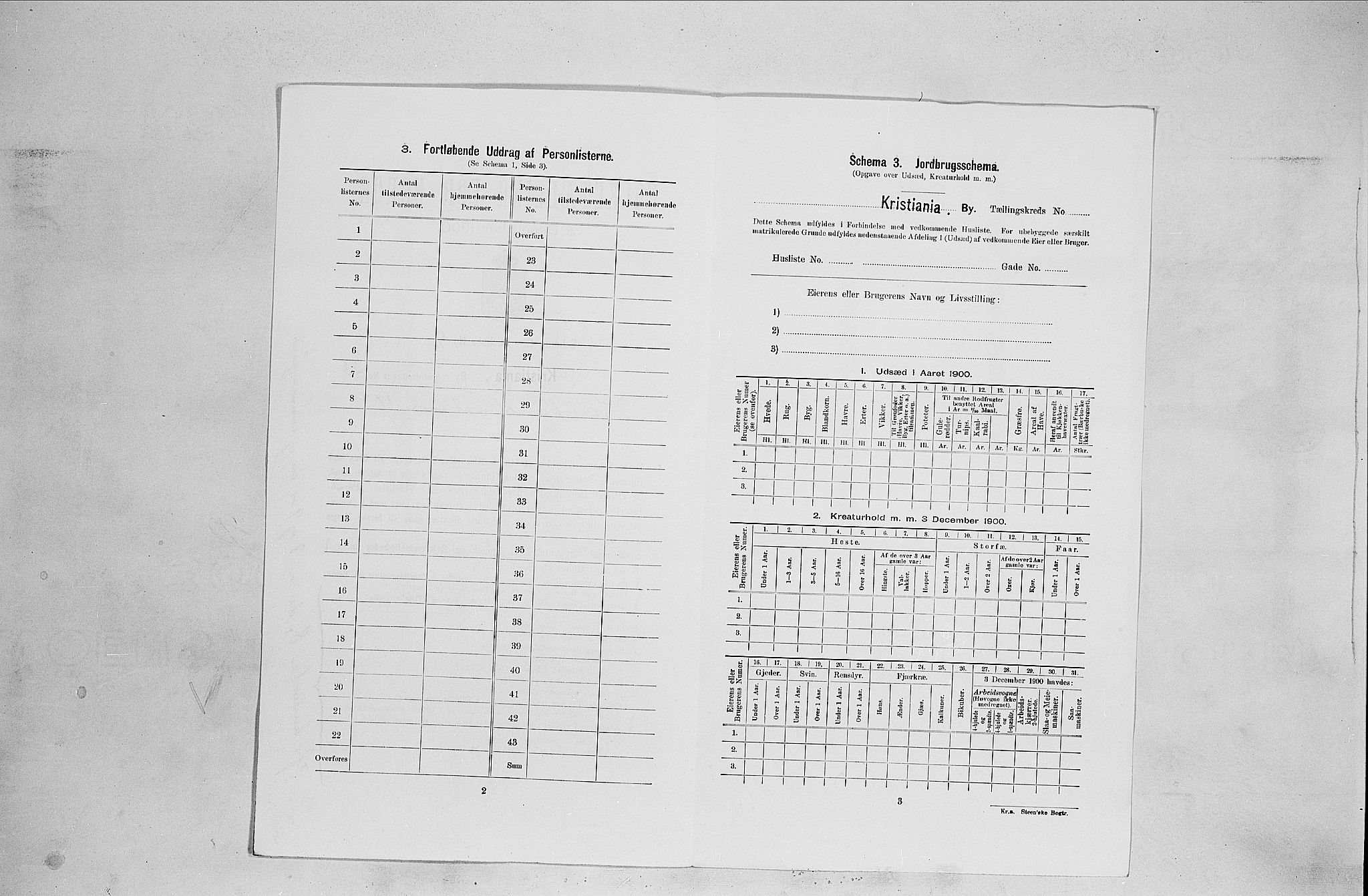 SAO, 1900 census for Kristiania, 1900, p. 43848