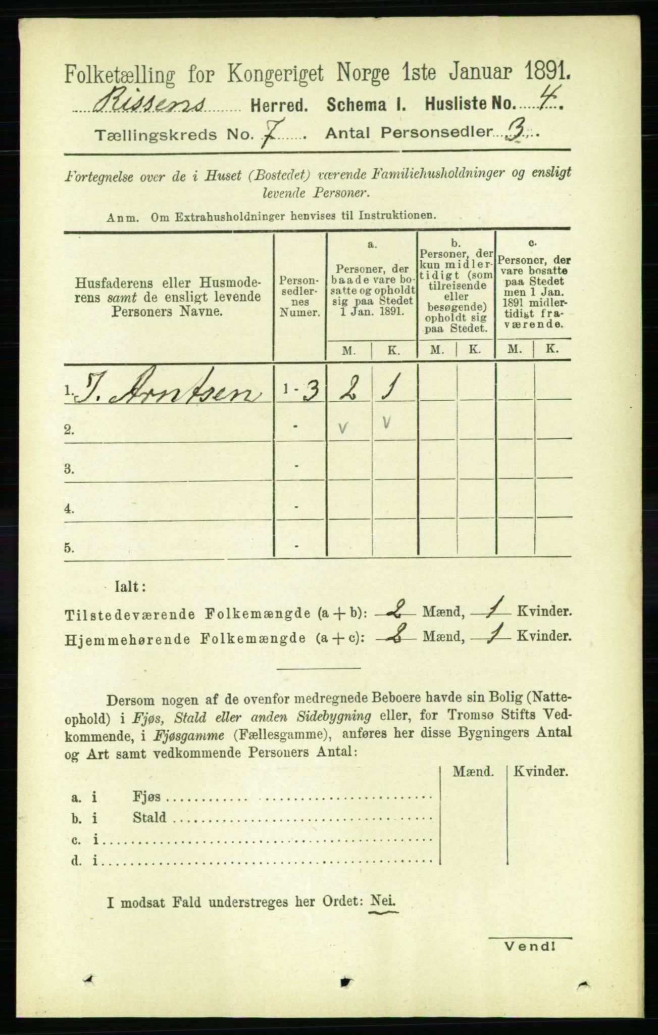 RA, 1891 census for 1624 Rissa, 1891, p. 3899