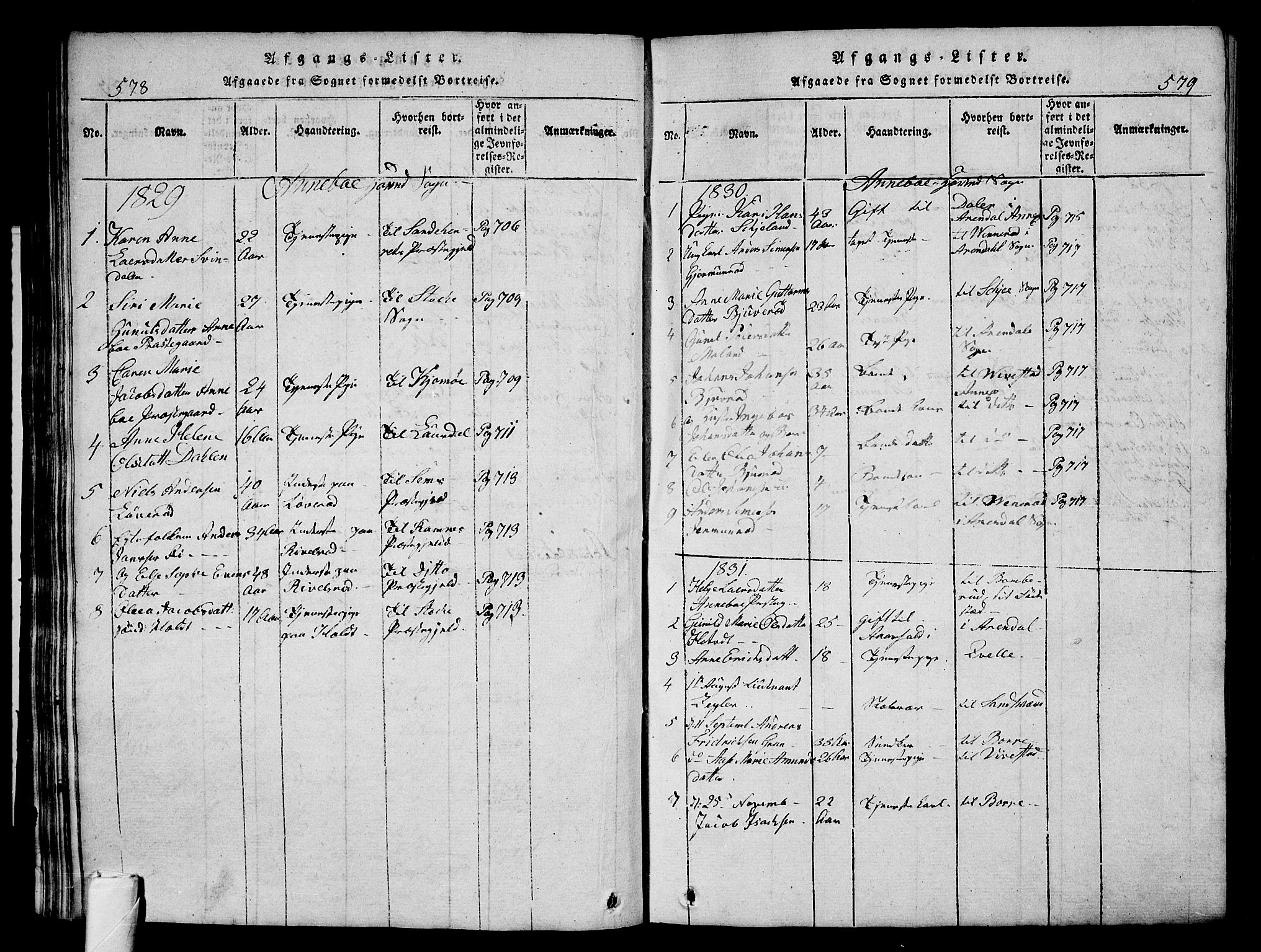 Andebu kirkebøker, AV/SAKO-A-336/G/Ga/L0002: Parish register (copy) no. I 2 /1, 1823-1832, p. 578-579