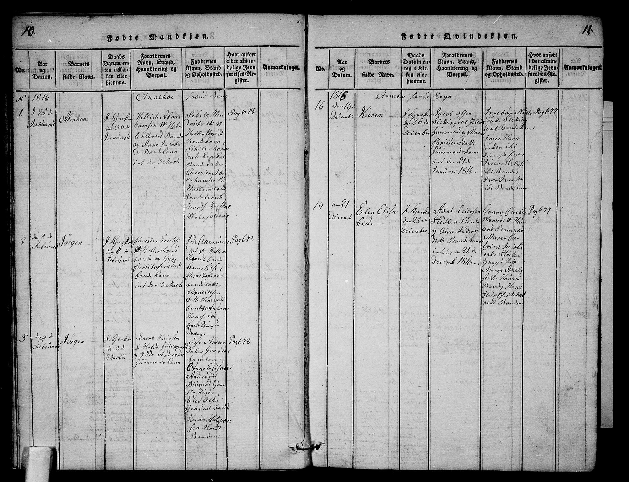 Andebu kirkebøker, AV/SAKO-A-336/G/Ga/L0001: Parish register (copy) no. I 1 /1, 1815-1823, p. 10-11