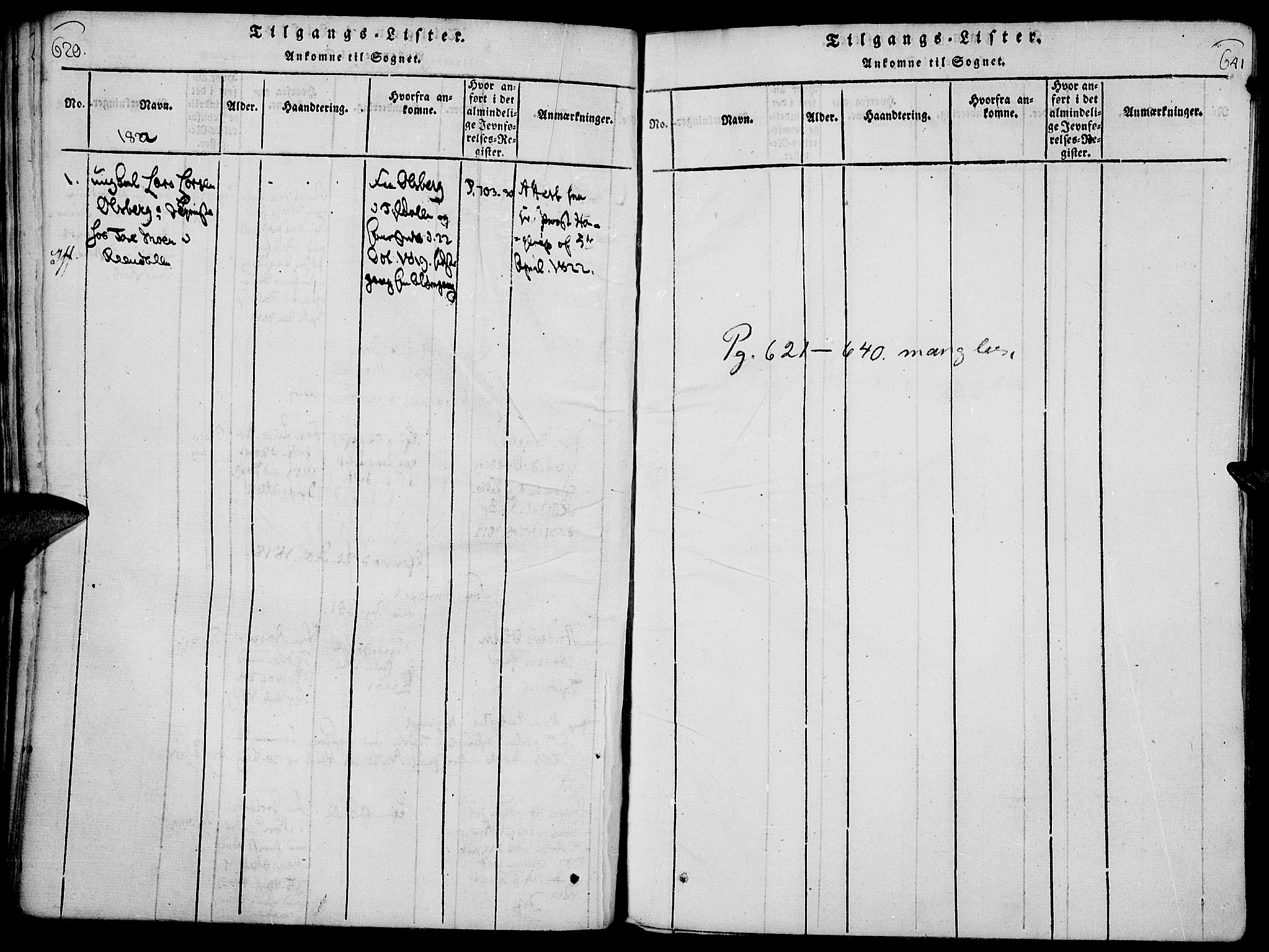 Rendalen prestekontor, SAH/PREST-054/H/Ha/Haa/L0003: Parish register (official) no. 3, 1815-1829, p. 620-621