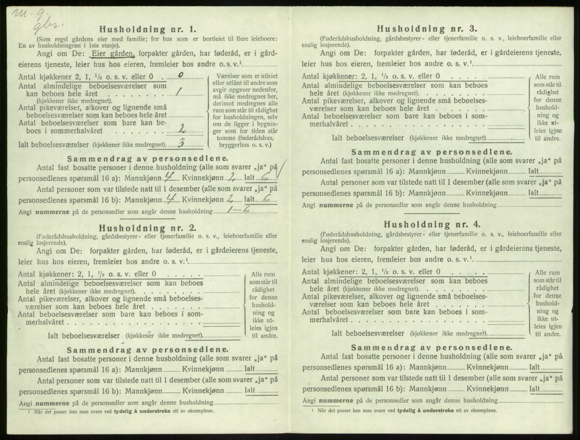 SAB, 1920 census for Askvoll, 1920, p. 327