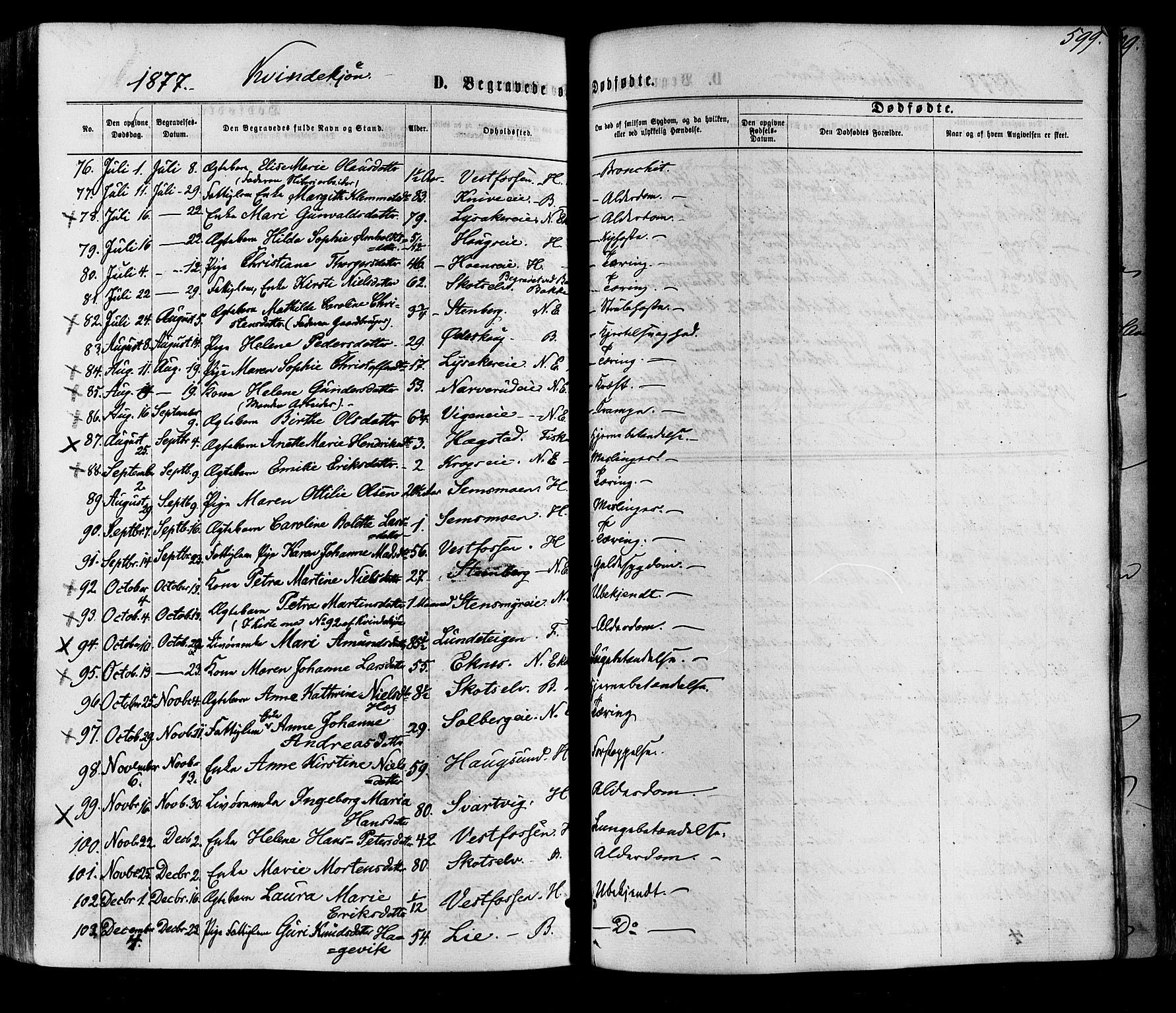 Eiker kirkebøker, AV/SAKO-A-4/F/Fa/L0017: Parish register (official) no. I 17, 1869-1877, p. 599