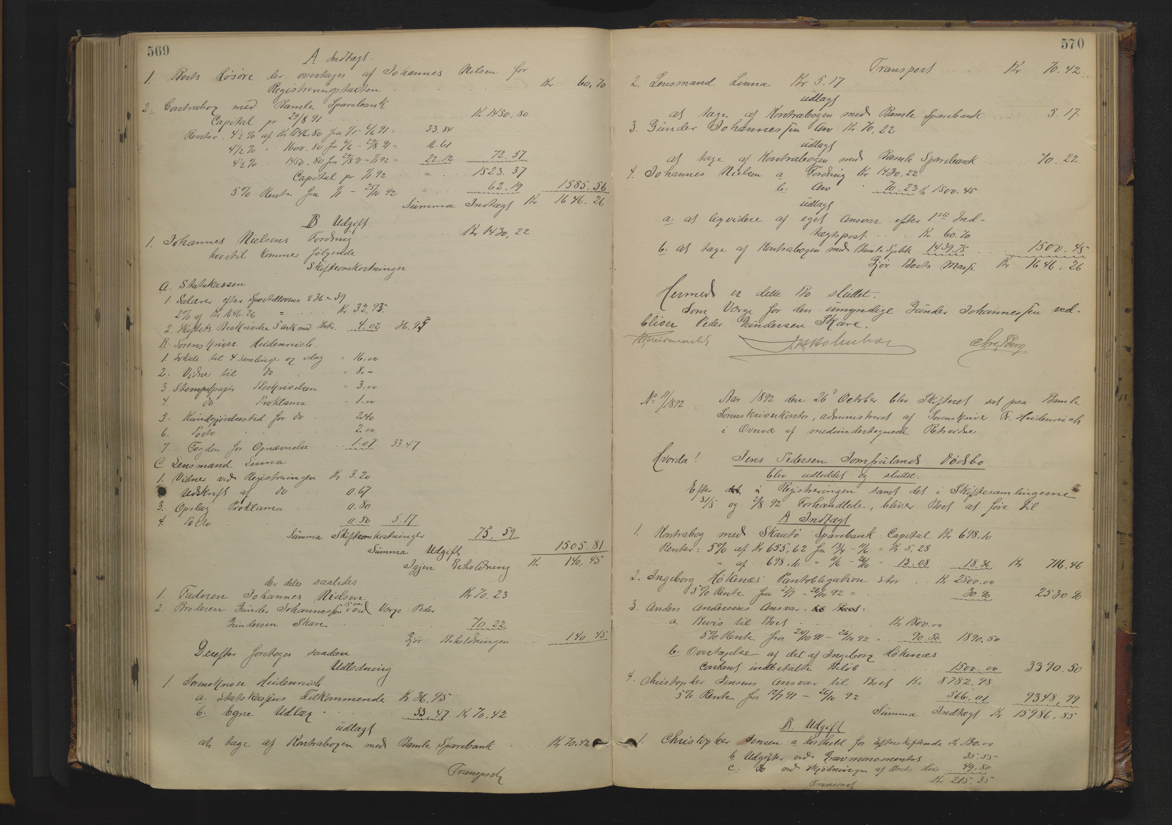 Bamble sorenskriveri, SAKO/A-214/H/Hb/Hbd/L0009: Skifteutlodningsprotokoll, 1883-1896, p. 569-570
