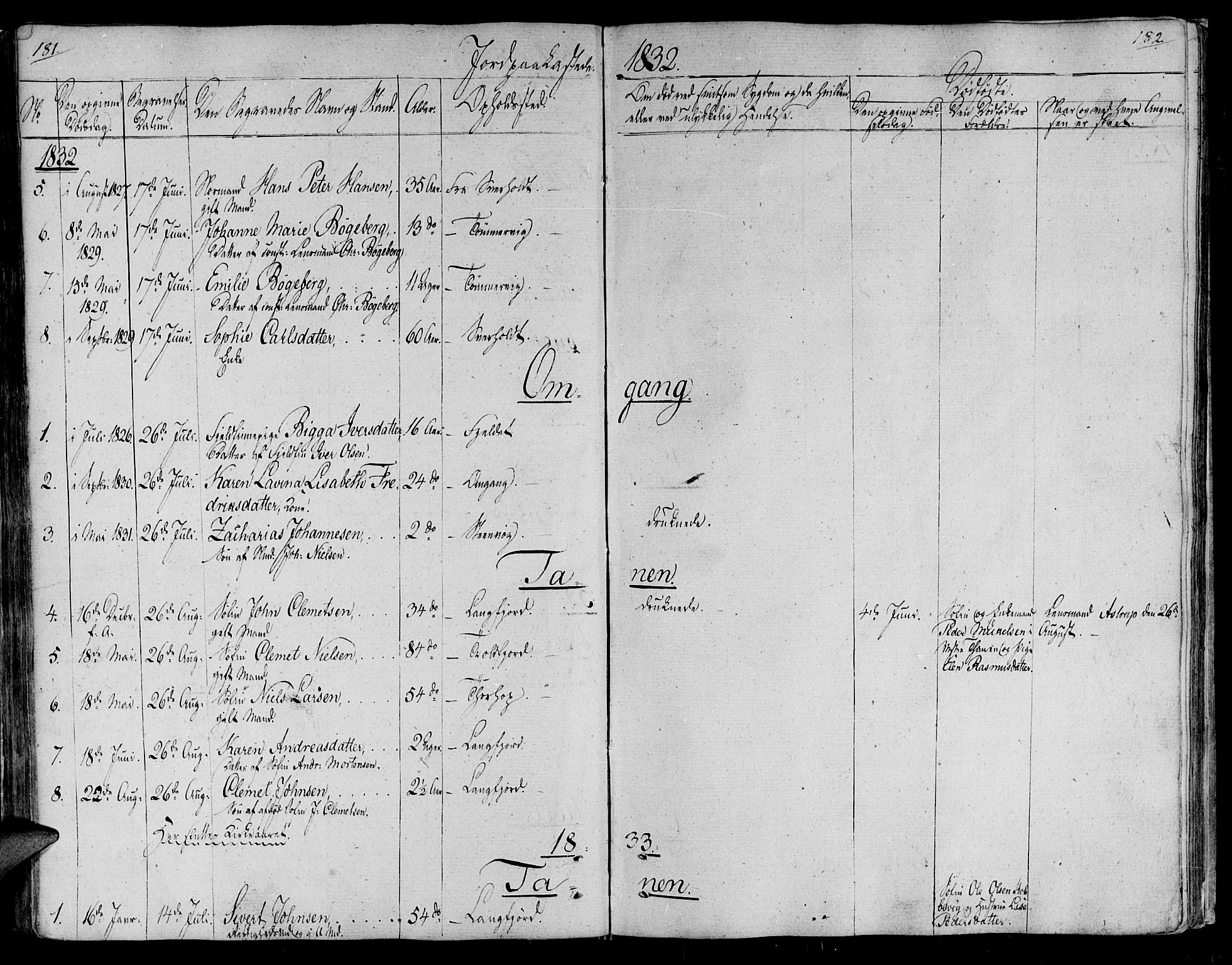Lebesby sokneprestkontor, SATØ/S-1353/H/Ha/L0002kirke: Parish register (official) no. 2, 1816-1833, p. 181-182