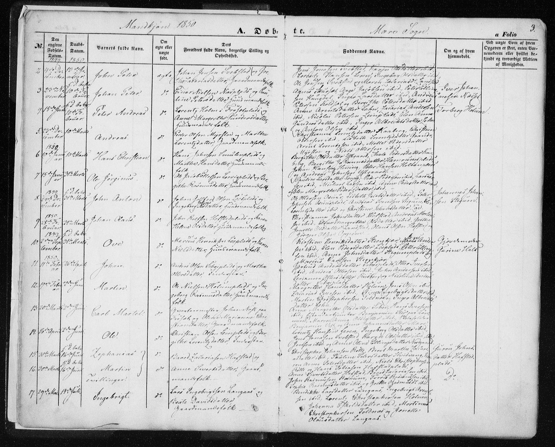 Ministerialprotokoller, klokkerbøker og fødselsregistre - Nord-Trøndelag, SAT/A-1458/735/L0342: Parish register (official) no. 735A07 /1, 1849-1862, p. 3