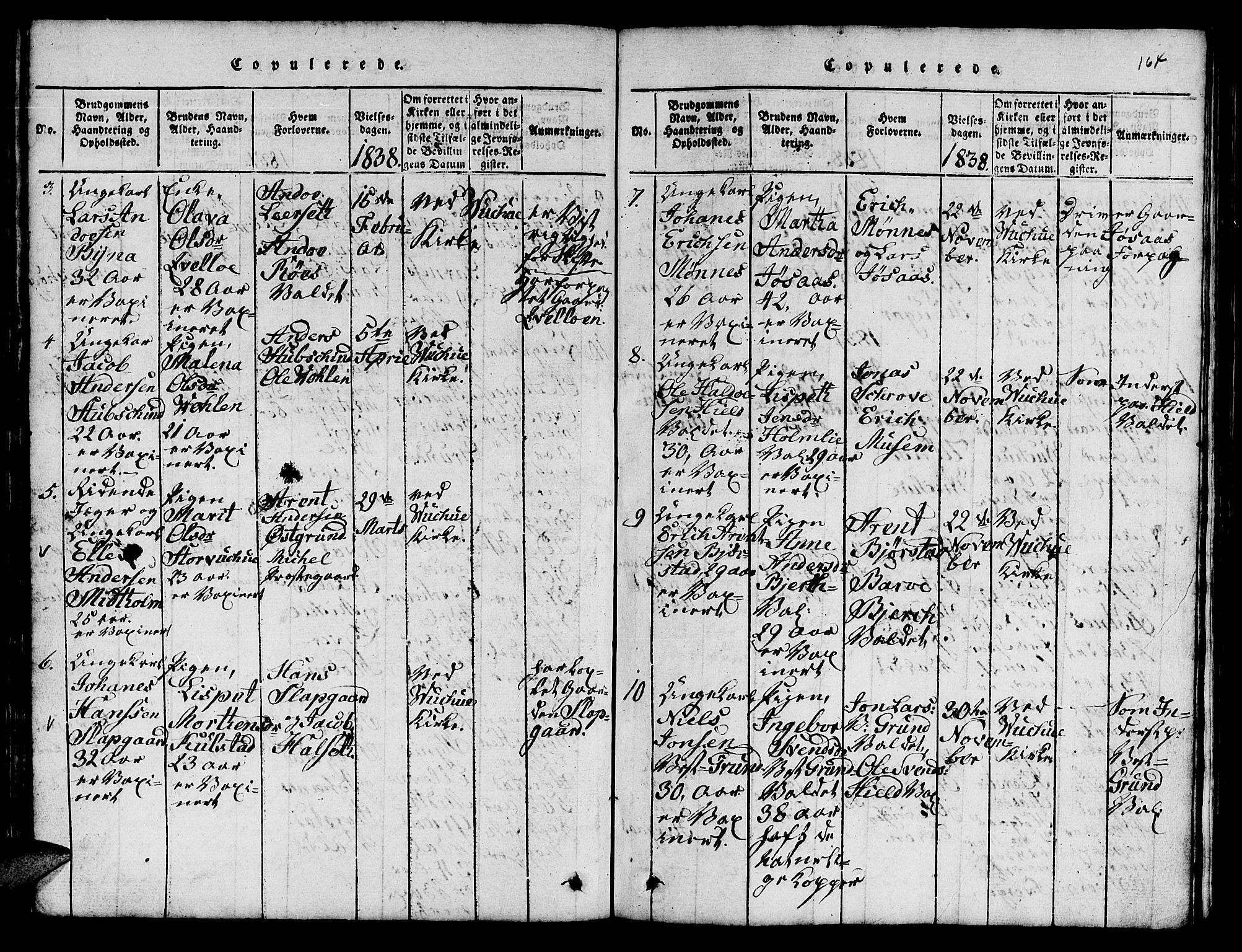 Ministerialprotokoller, klokkerbøker og fødselsregistre - Nord-Trøndelag, AV/SAT-A-1458/724/L0265: Parish register (copy) no. 724C01, 1816-1845, p. 164