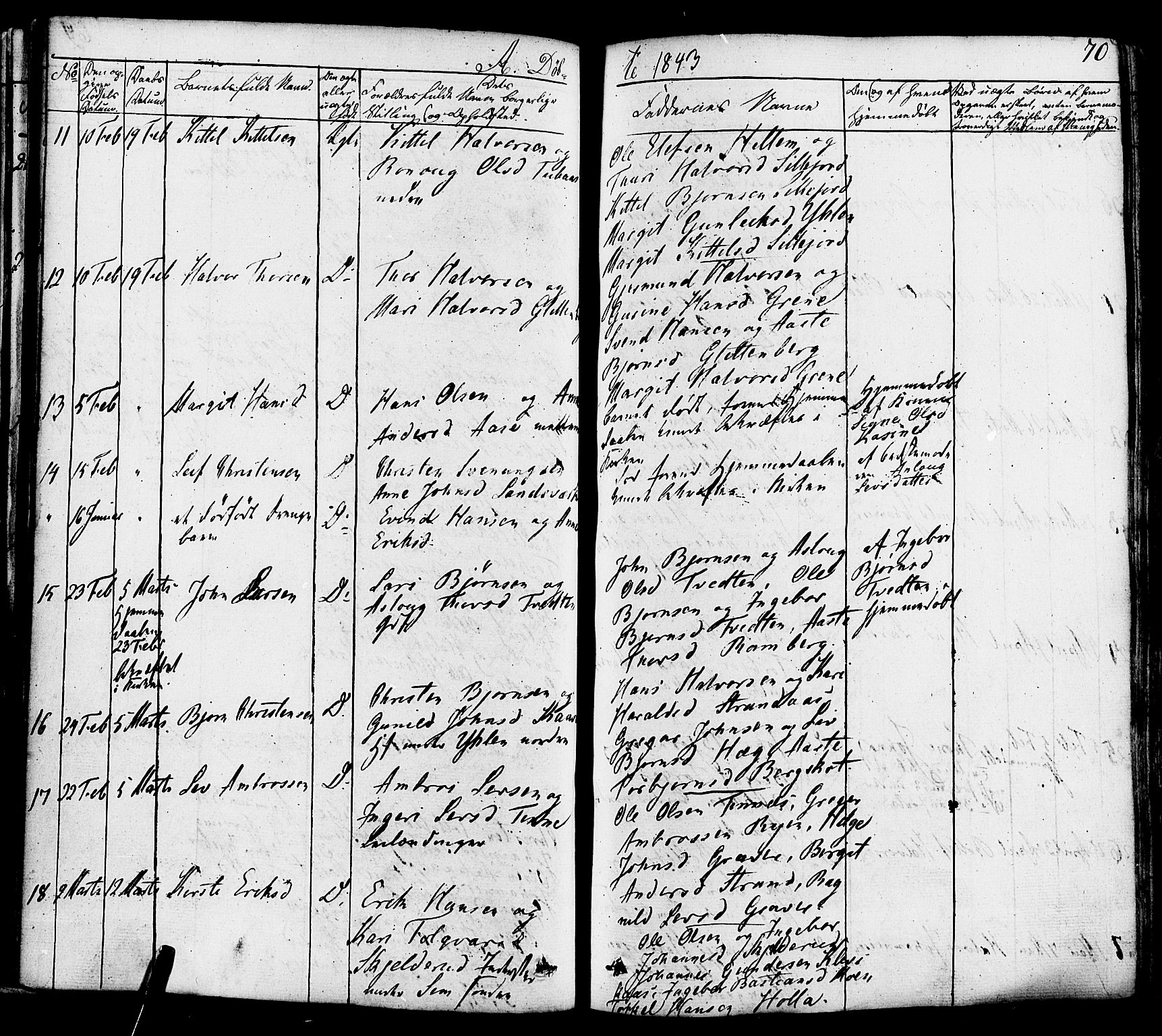 Heddal kirkebøker, SAKO/A-268/F/Fa/L0006: Parish register (official) no. I 6, 1837-1854, p. 70