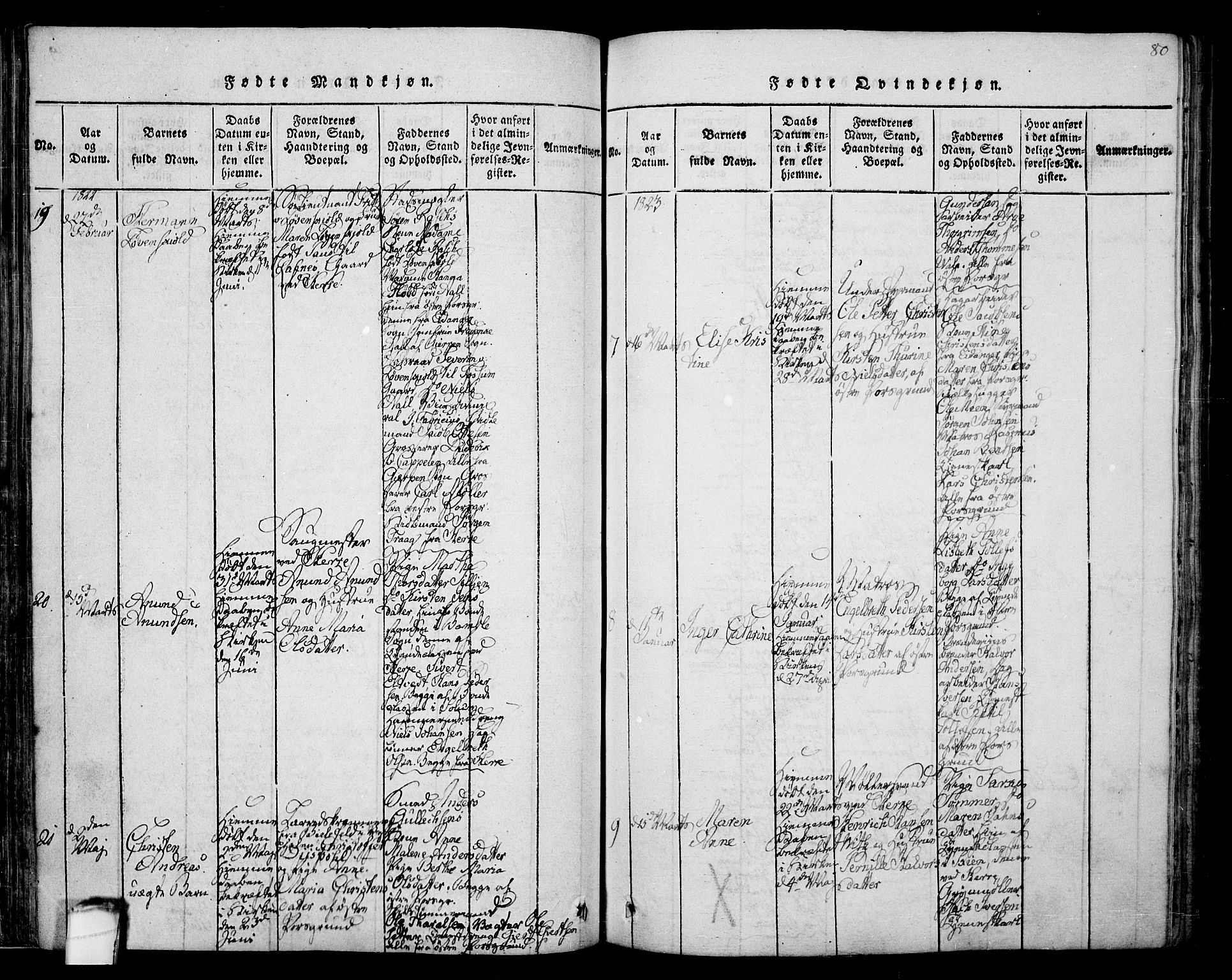 Porsgrunn kirkebøker , SAKO/A-104/F/Fa/L0004: Parish register (official) no. 4, 1814-1828, p. 80