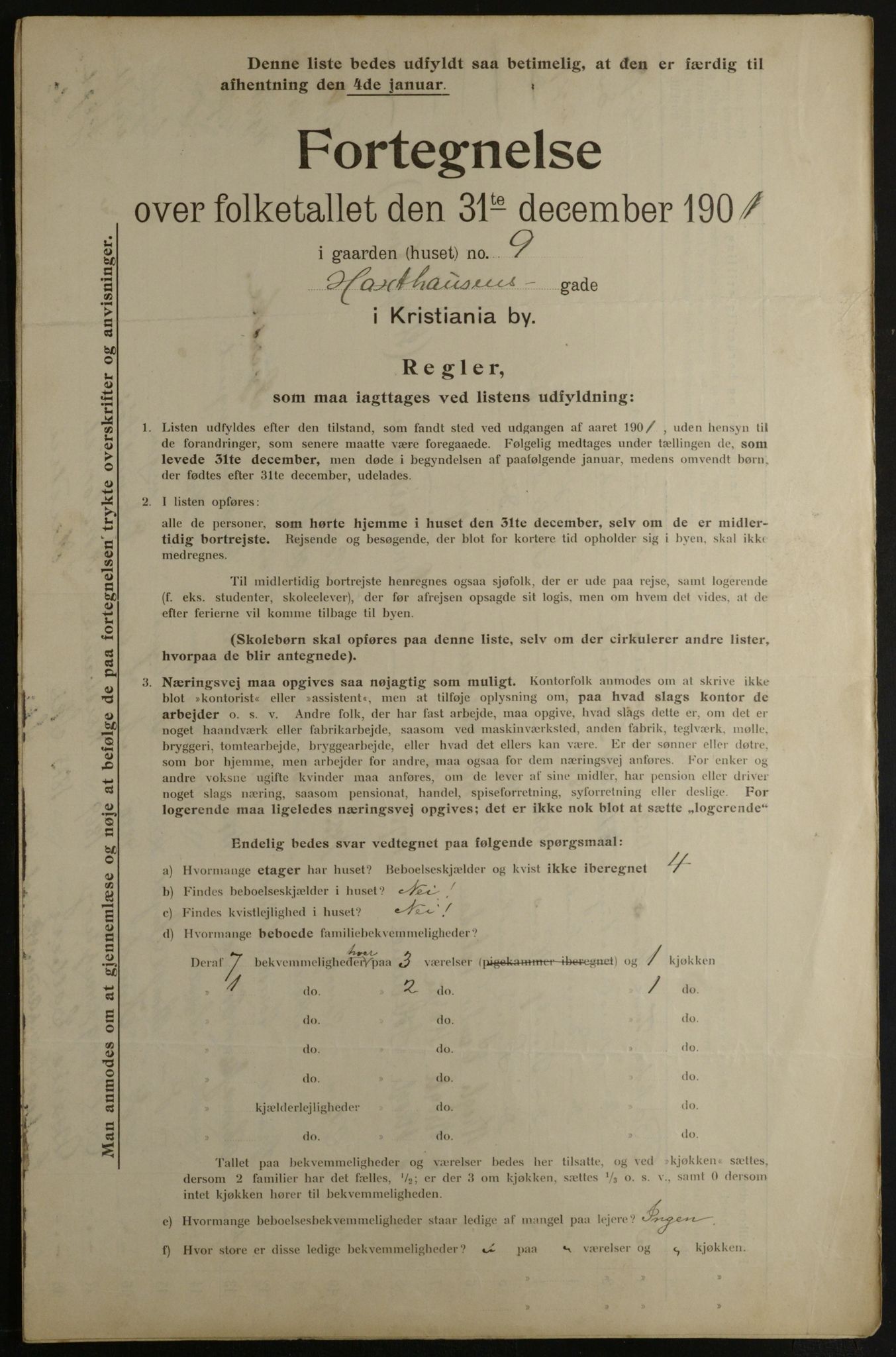 OBA, Municipal Census 1901 for Kristiania, 1901, p. 5697