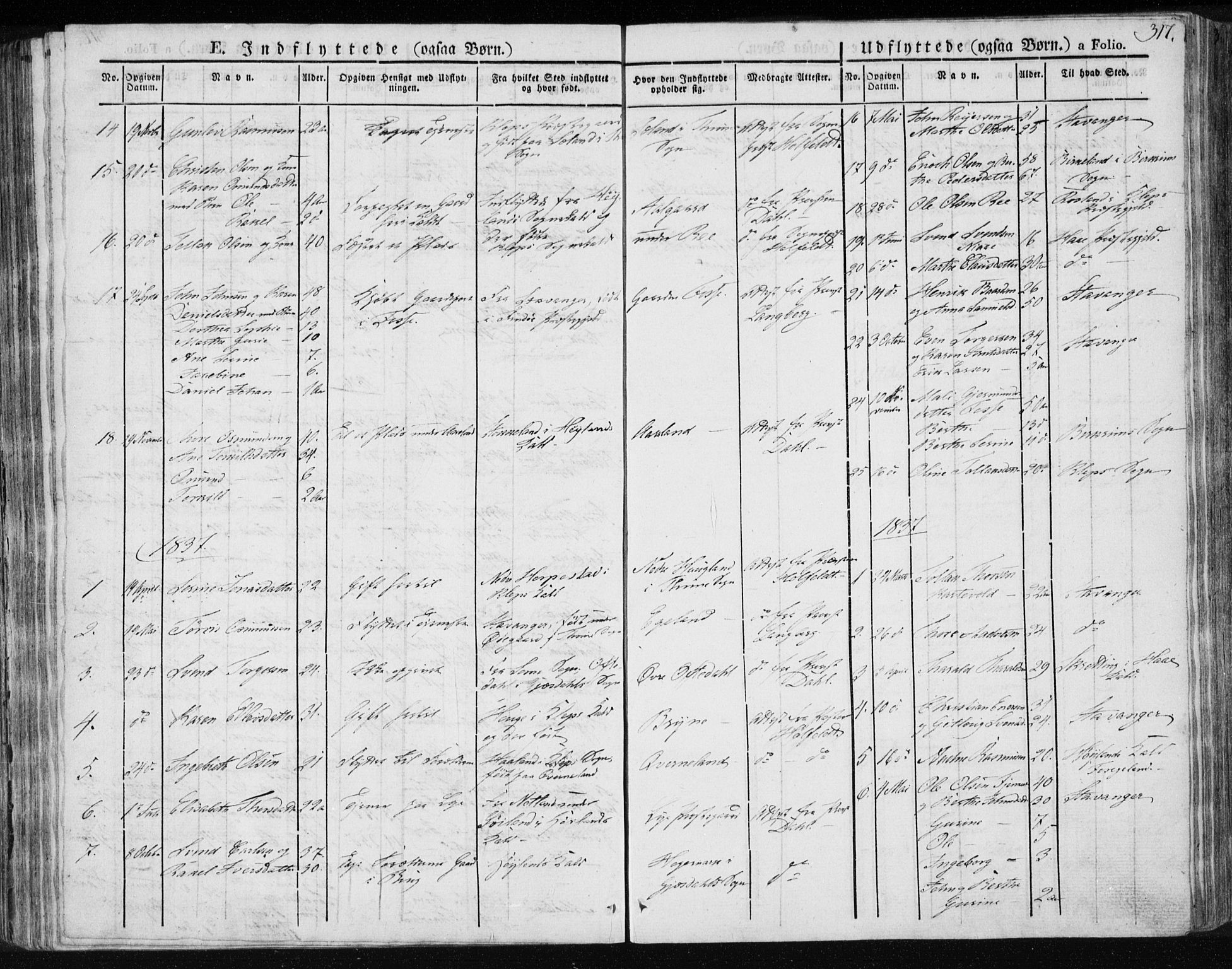 Lye sokneprestkontor, AV/SAST-A-101794/001/30BA/L0004: Parish register (official) no. A 4, 1826-1841, p. 317